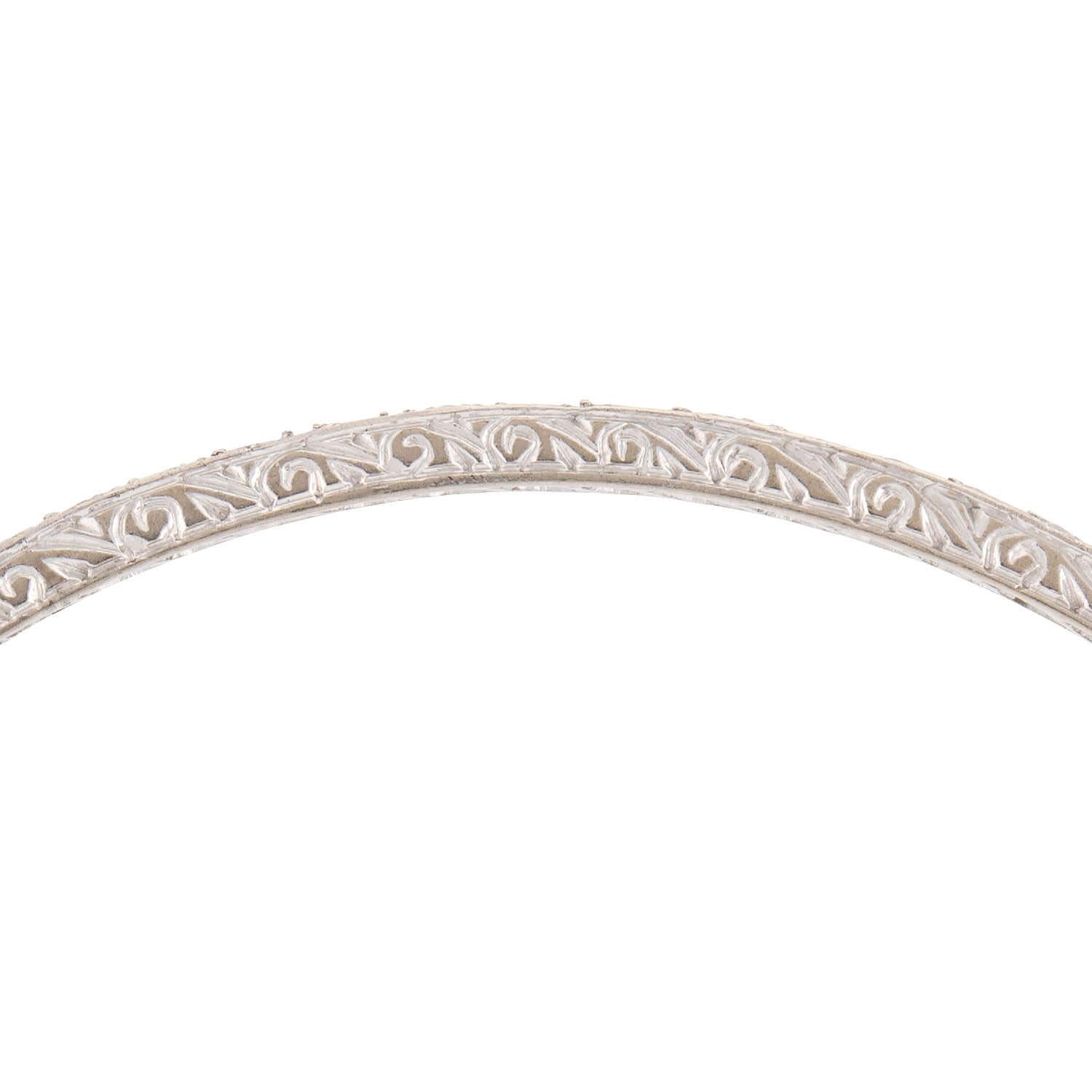 Retro Platinum Diamond Bangle
