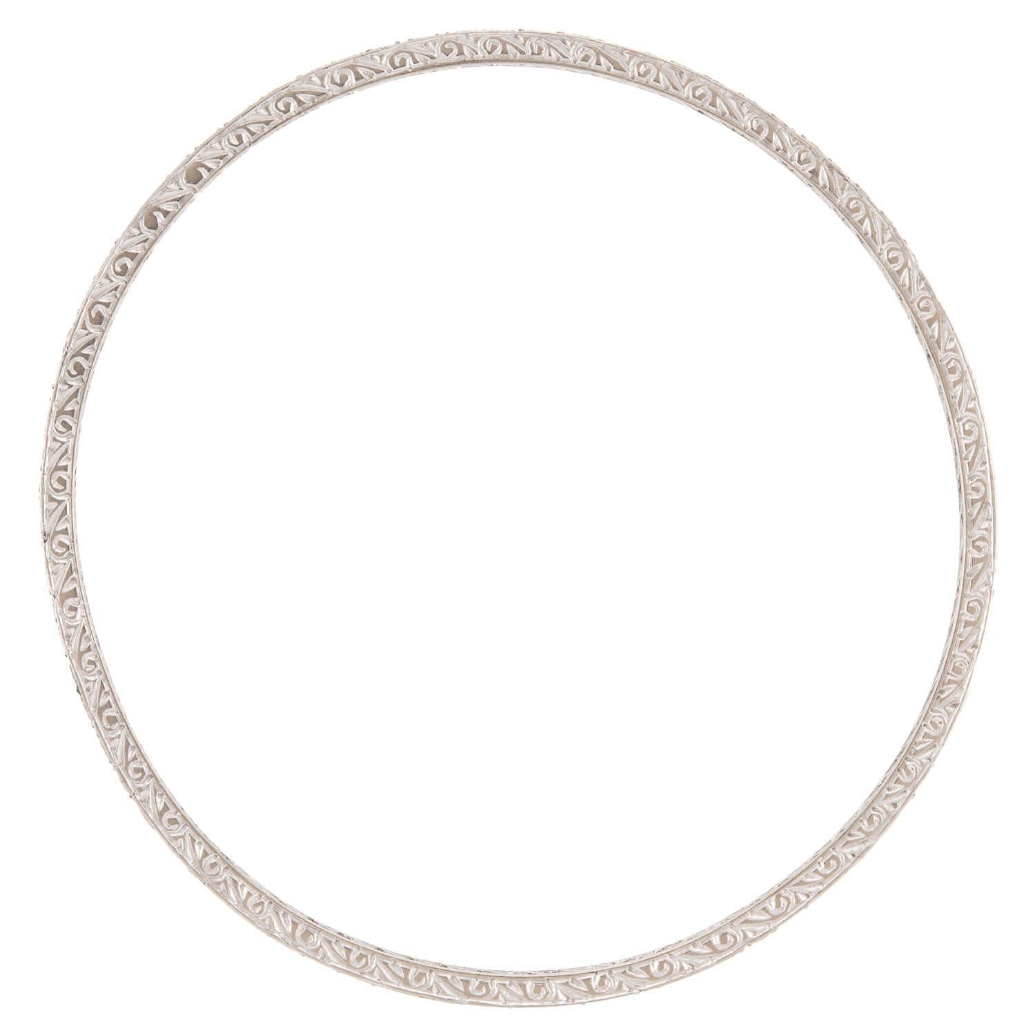 Retro Platinum Diamond Bangle