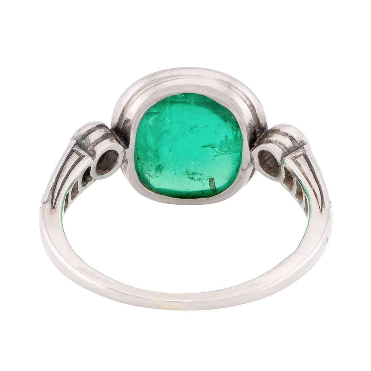 Edwardian 14k Emerald and Diamond Ring