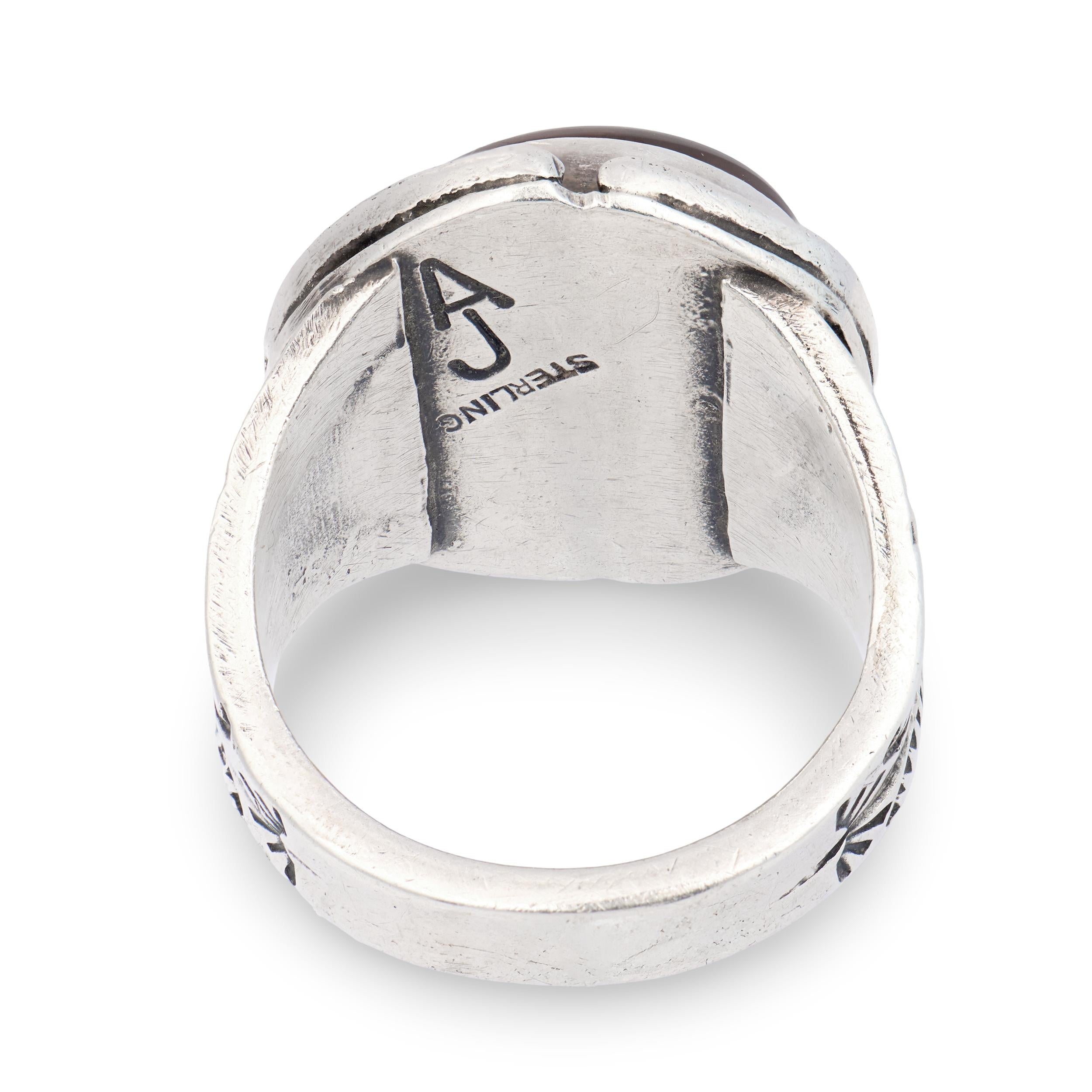 Vintage Sterling Silver Mexican Opal Ring