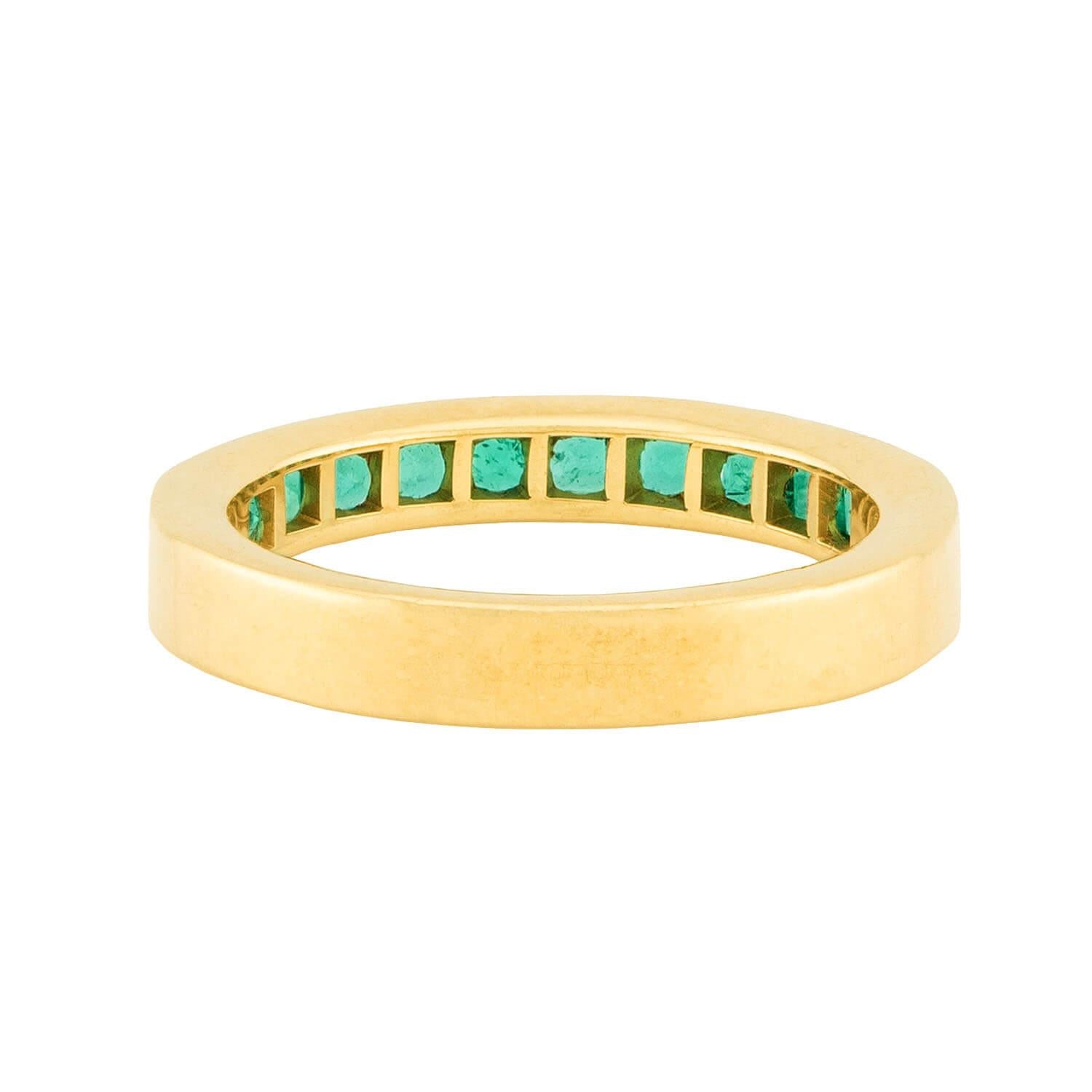 OGI Estate 18k Emerald Half Band