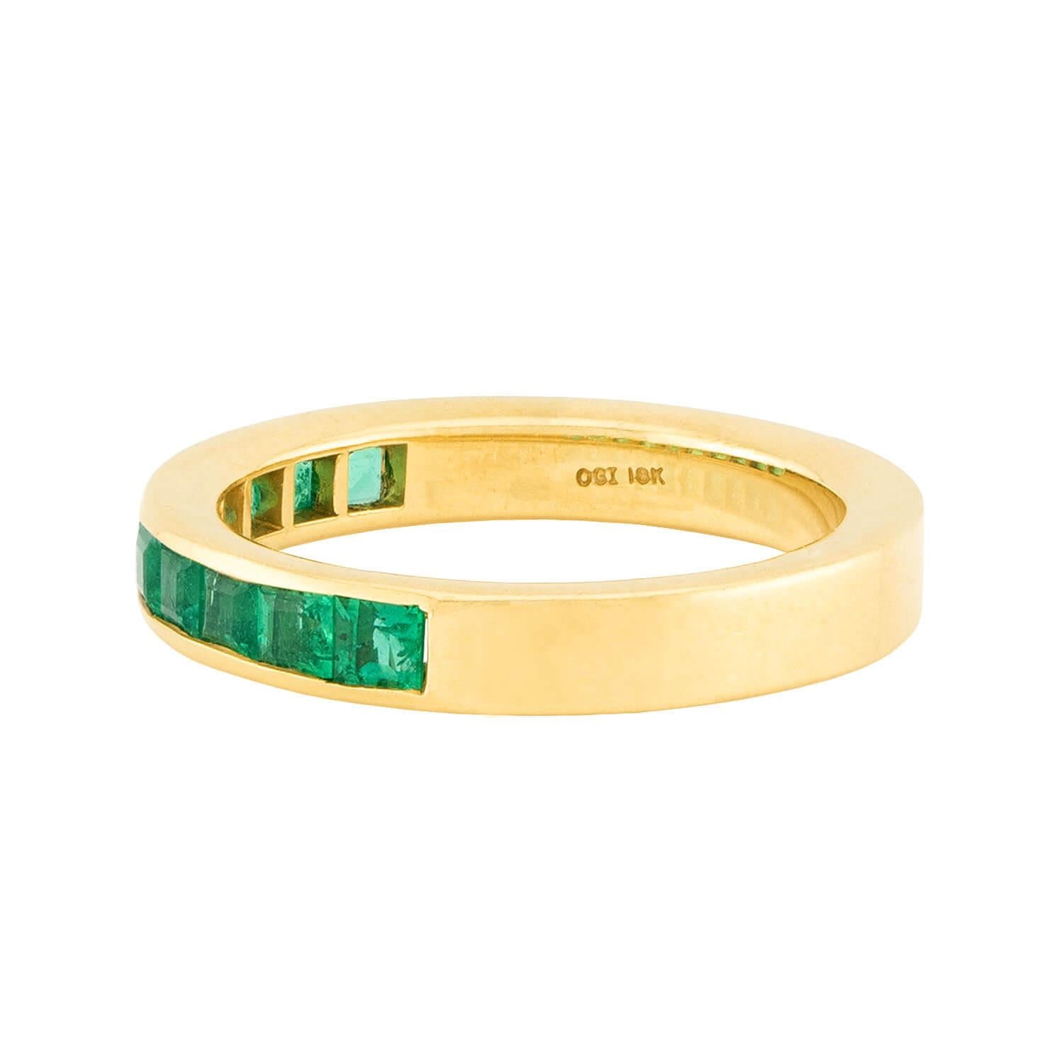 OGI Estate 18k Emerald Half Band