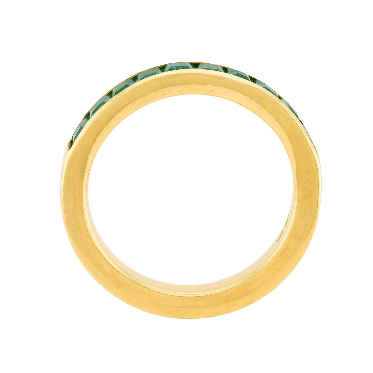 OGI Estate 18k Emerald Half Band