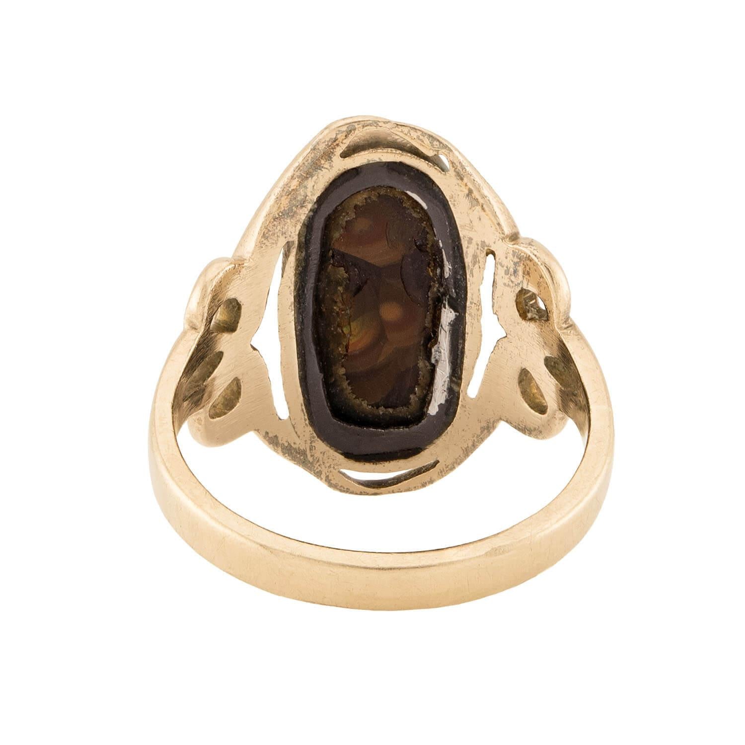 Art Nouveau 12k Boulder Opal Ring