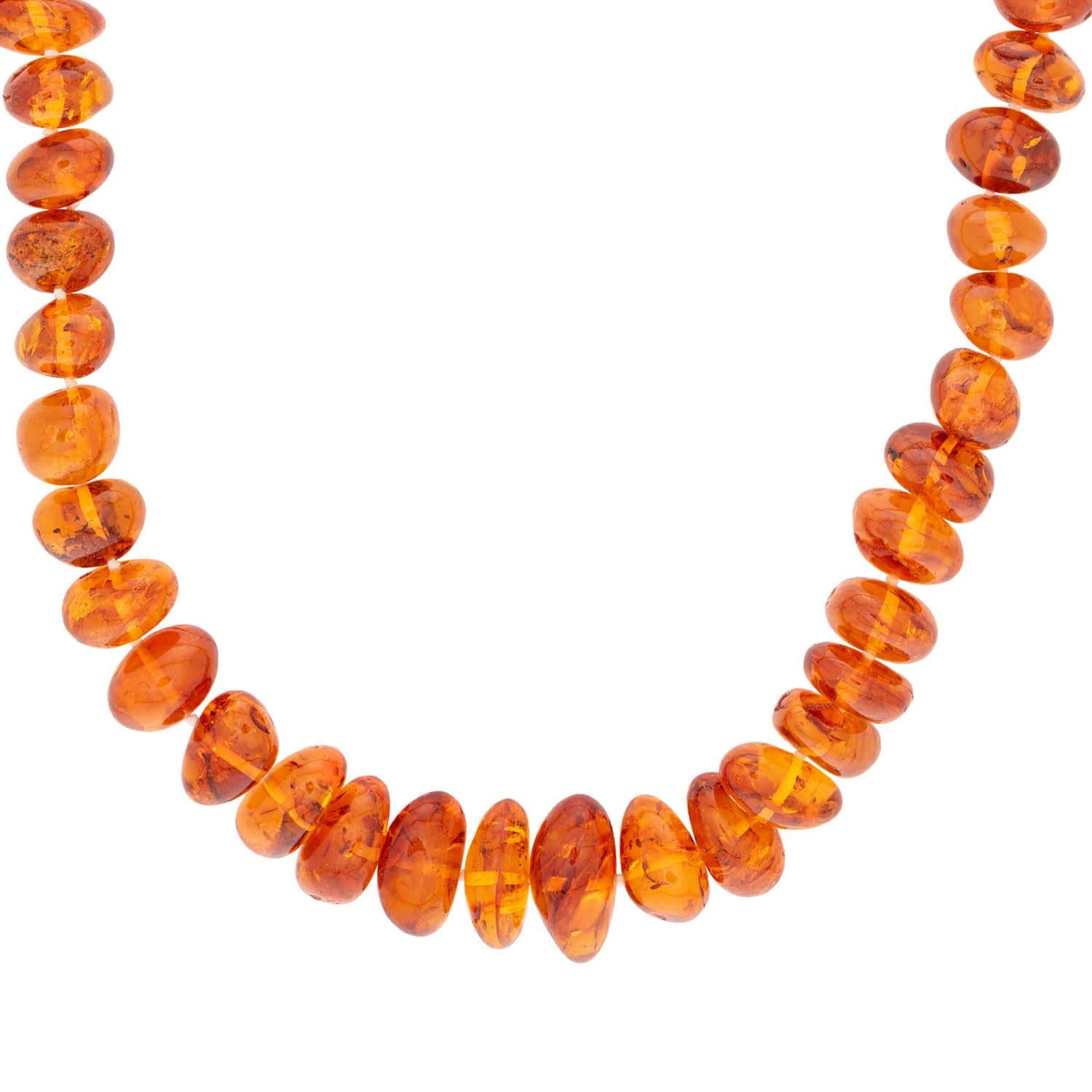Vintage Amber Bead Necklace 24"