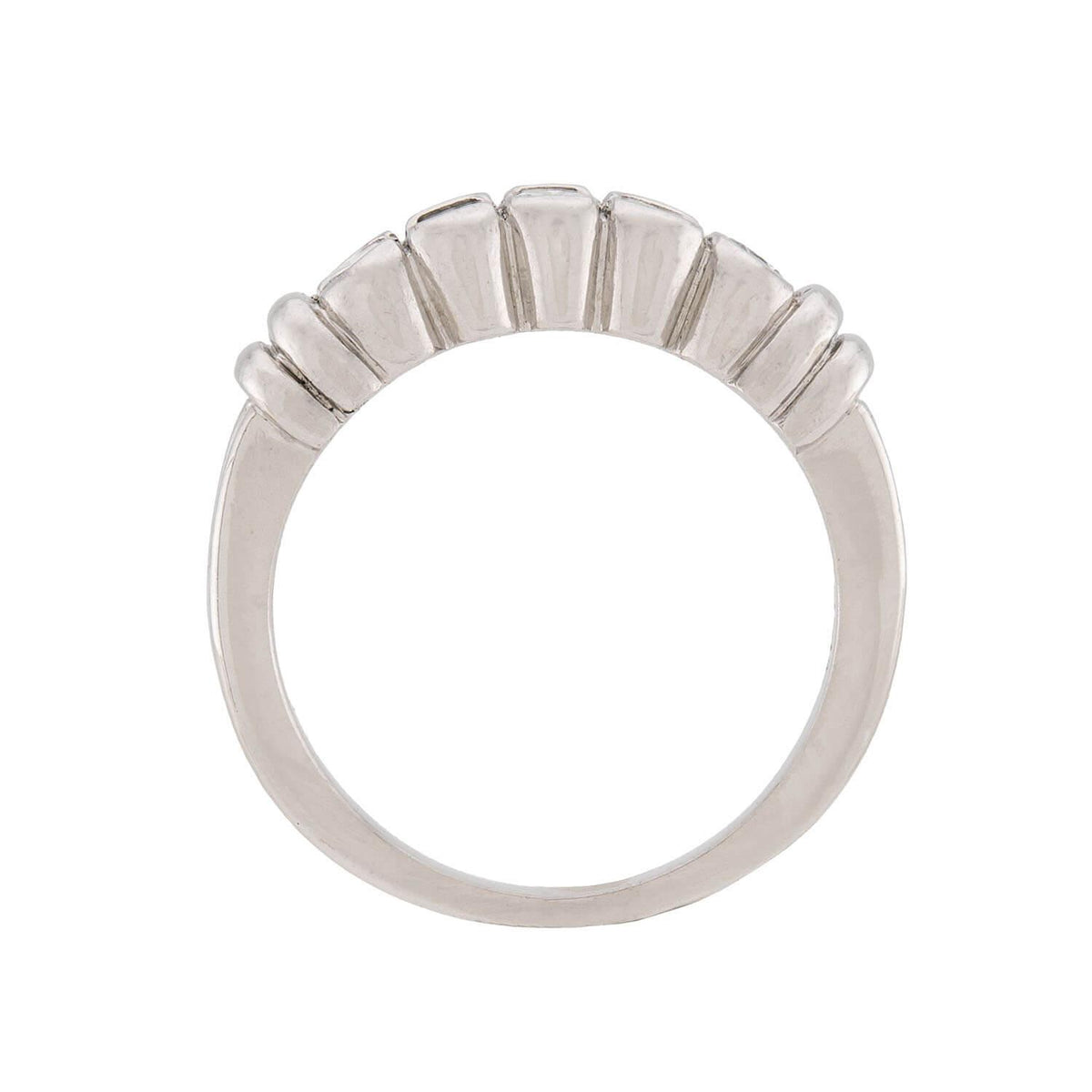 SCOTT K Estate Platinum Diamond Five Stone Ring