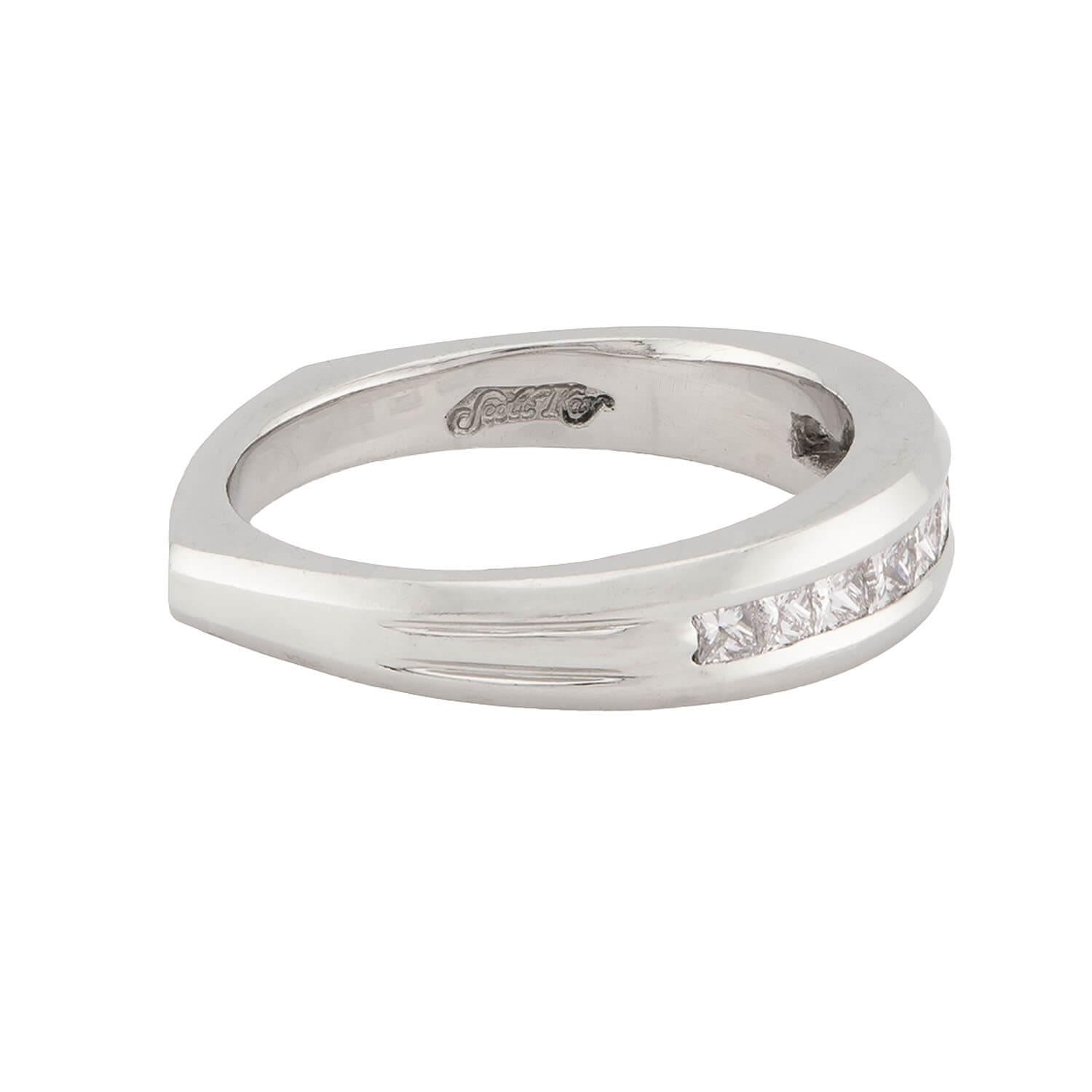 SCOTT K Estate Platinum Diamond  Half Band