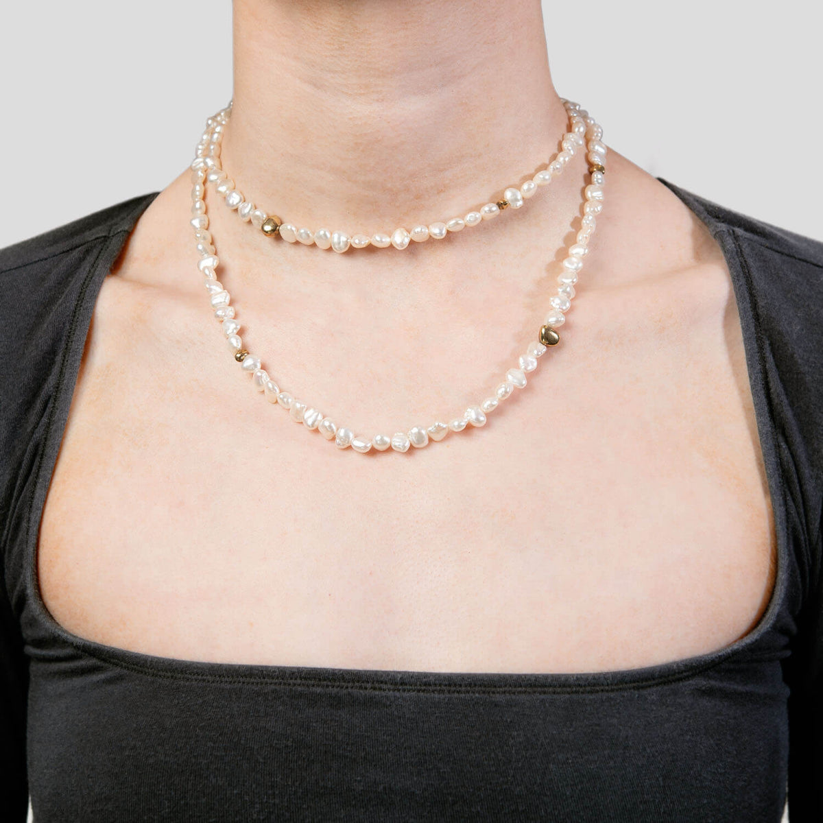 Estate 18k/14k Pearl Necklace 34"