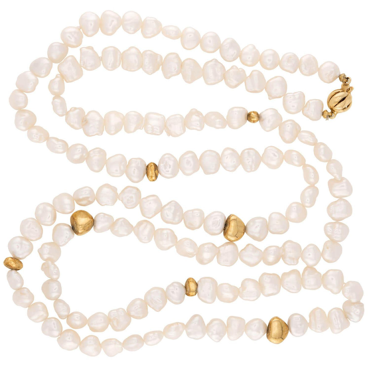 Estate 18k/14k Pearl Necklace 34"