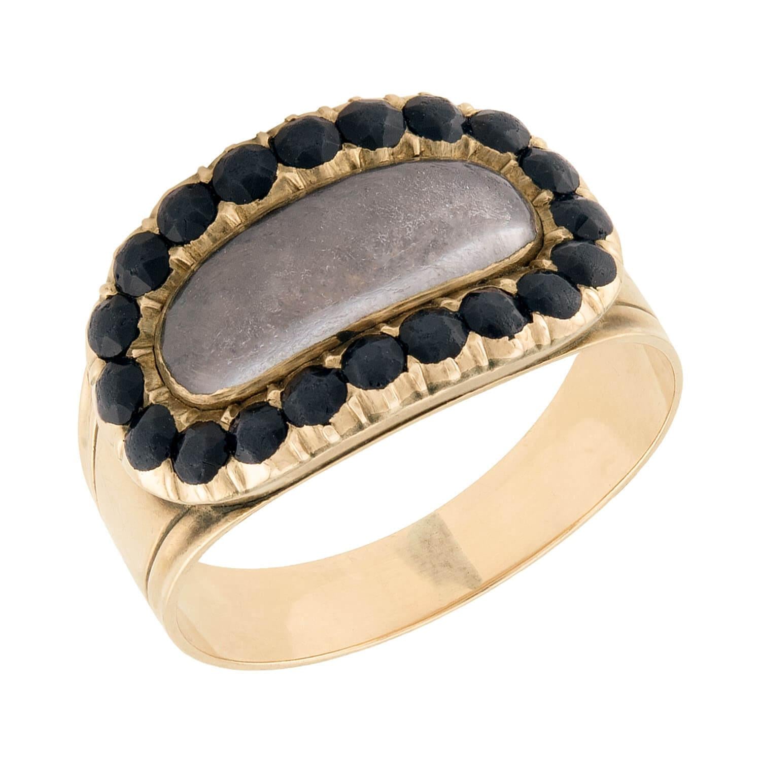 Georgian 10k Onyx Mourning Ring