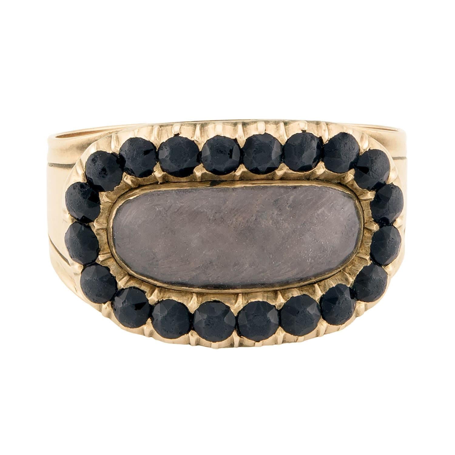 Georgian 10k Onyx Mourning Ring