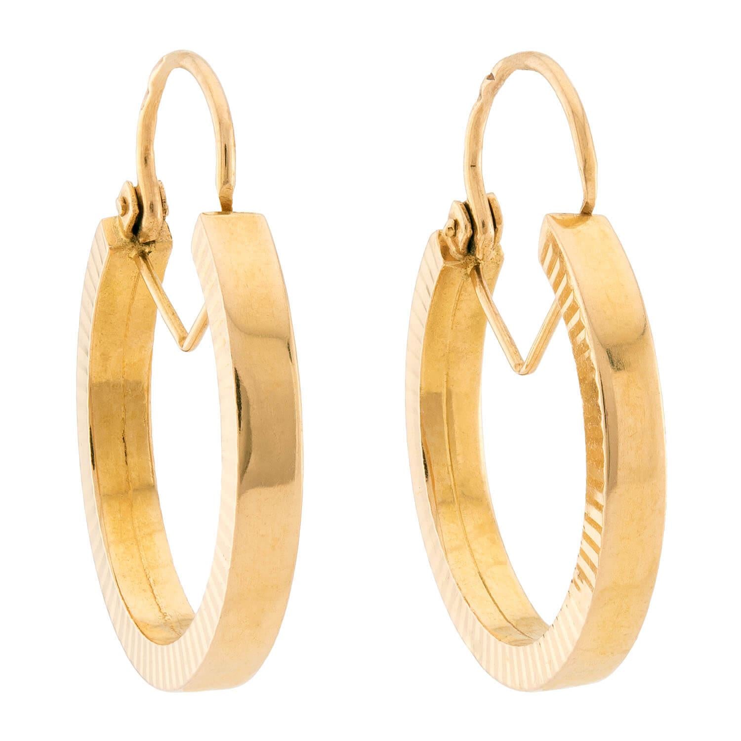 Victorian French 18k Hoop Earrings