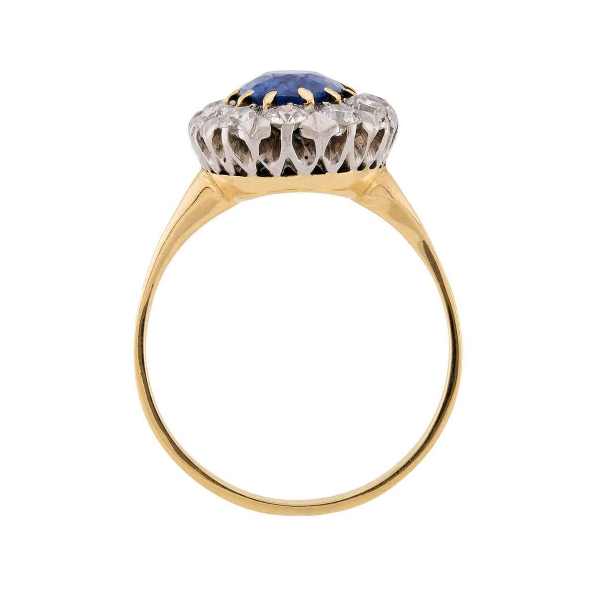 Edwardian Platinum/14k Sapphire & Diamond Halo Ring