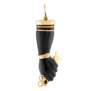 Victorian 18k Black Coral Figa Pendant
