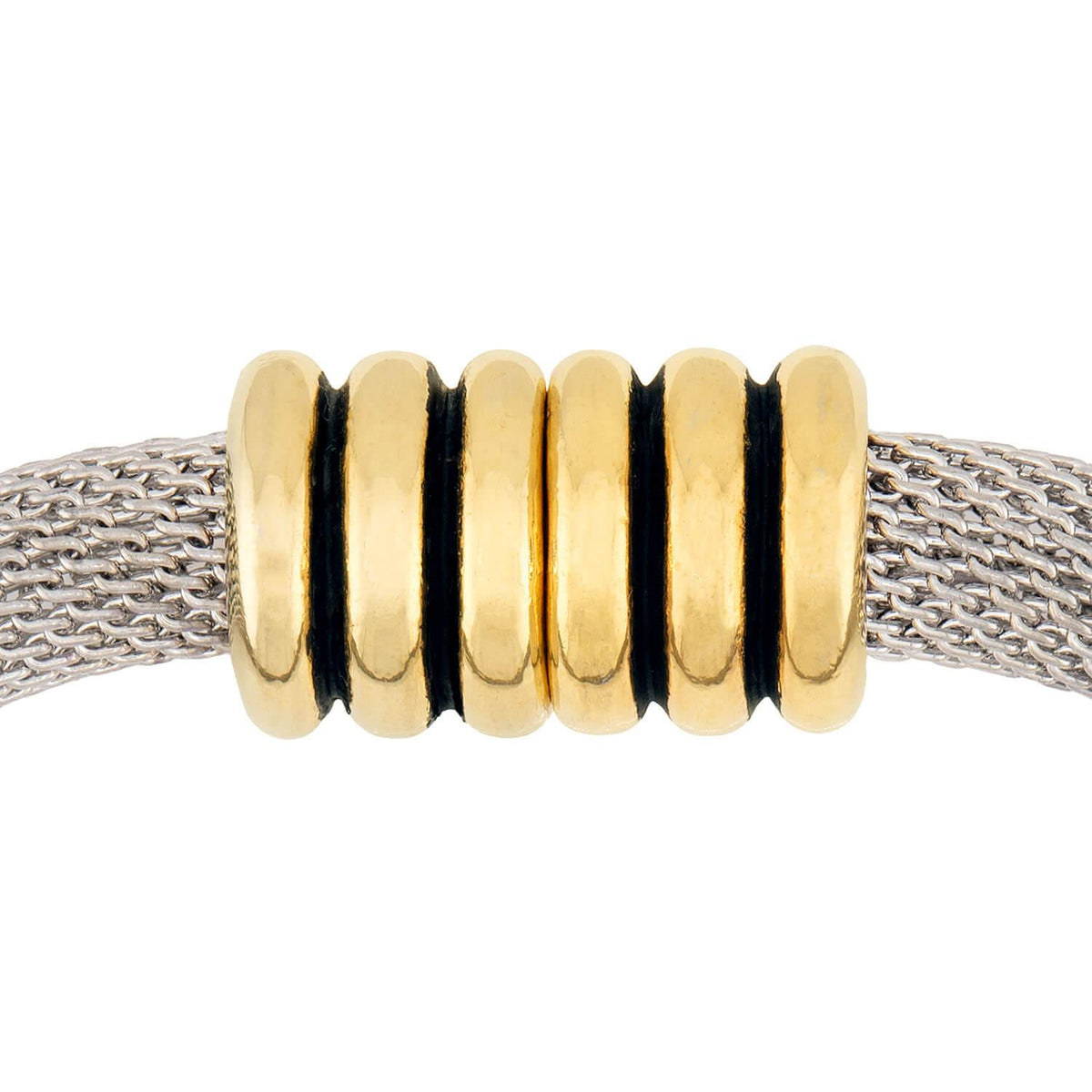 Estate Sterling Silver/18k Mesh Choker