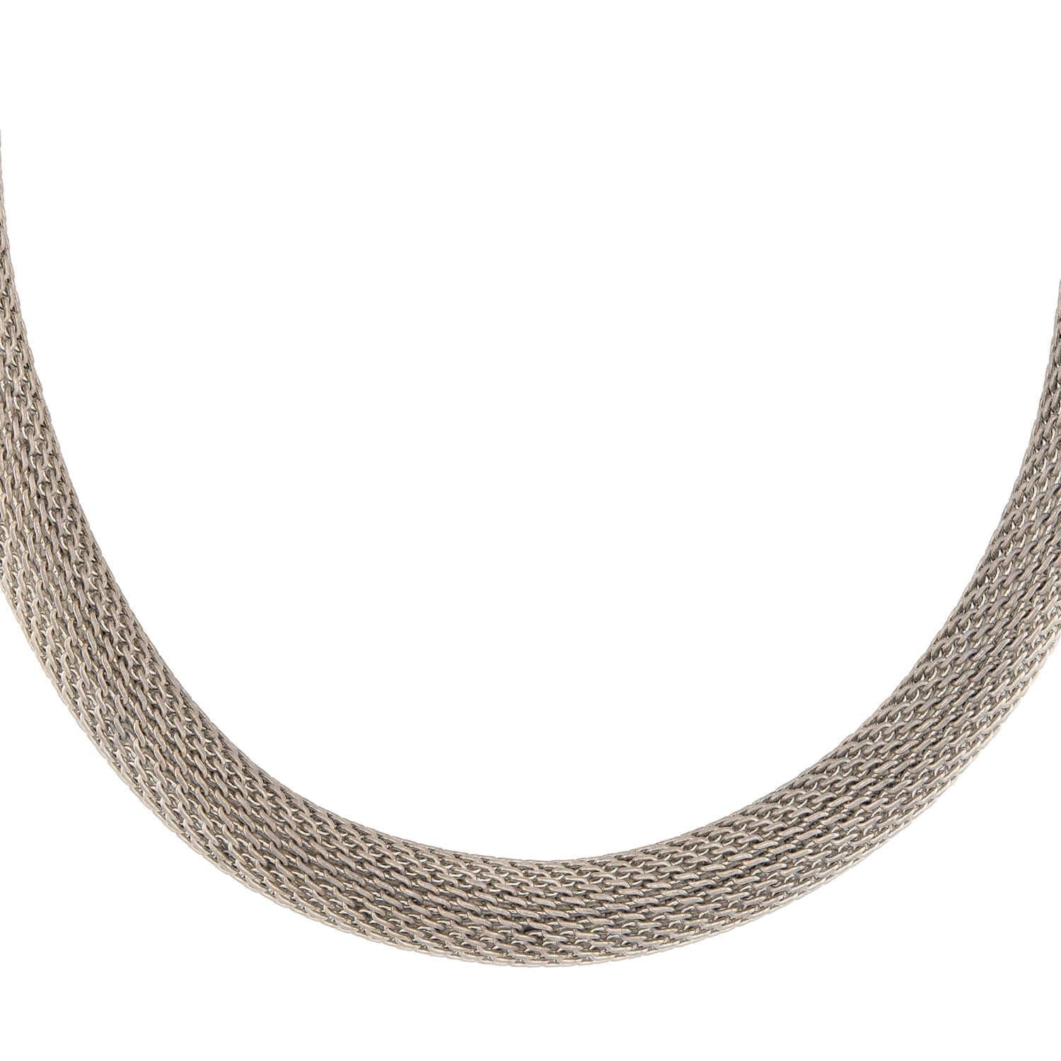 Estate Sterling Silver/18k Mesh Choker