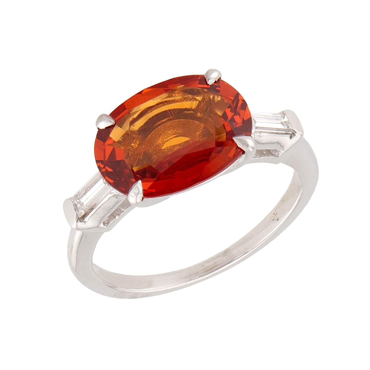 Retro Platinum Sapphire and Diamond Engagement Ring