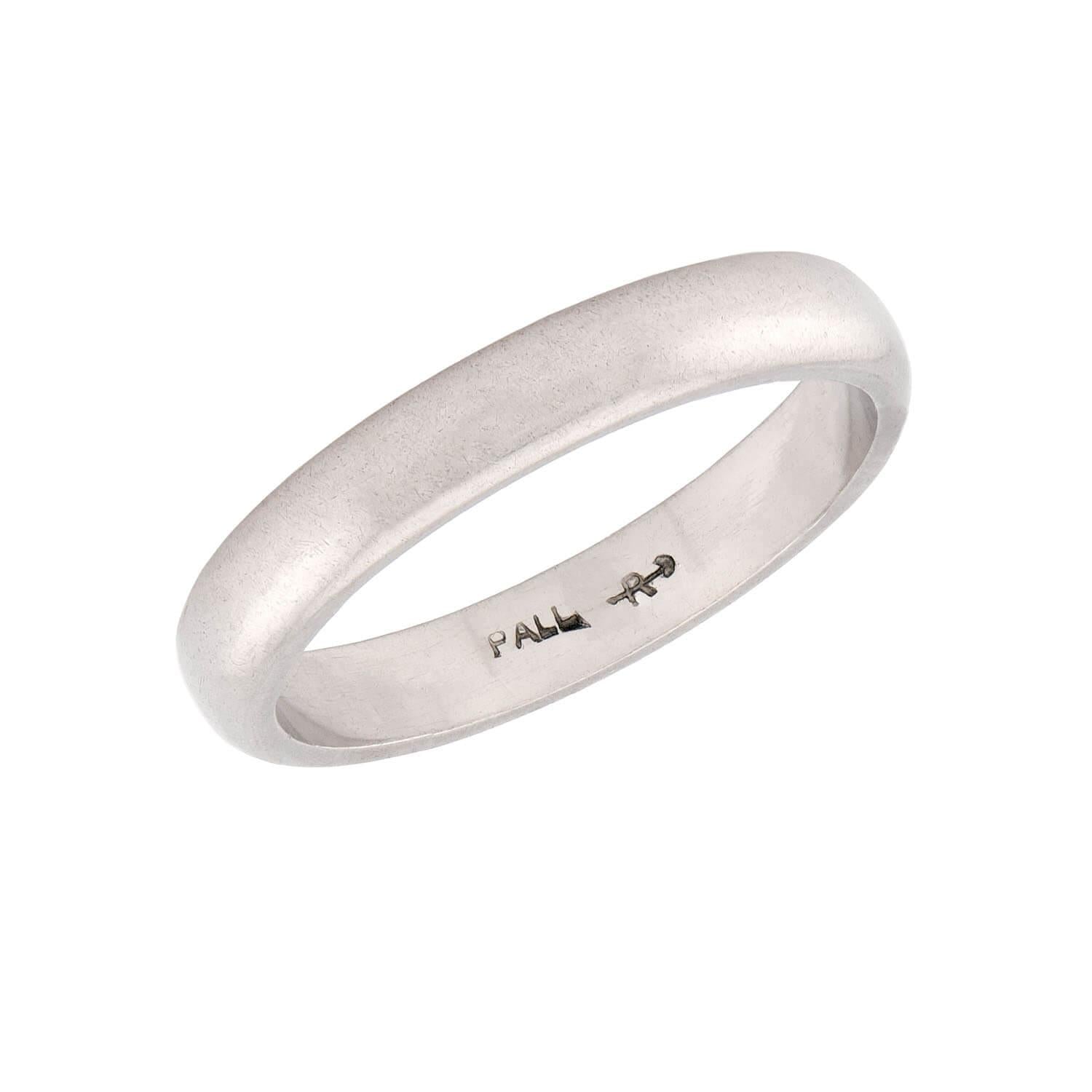 RIKER BROTHERS Art Deco Palladium Wedding Band