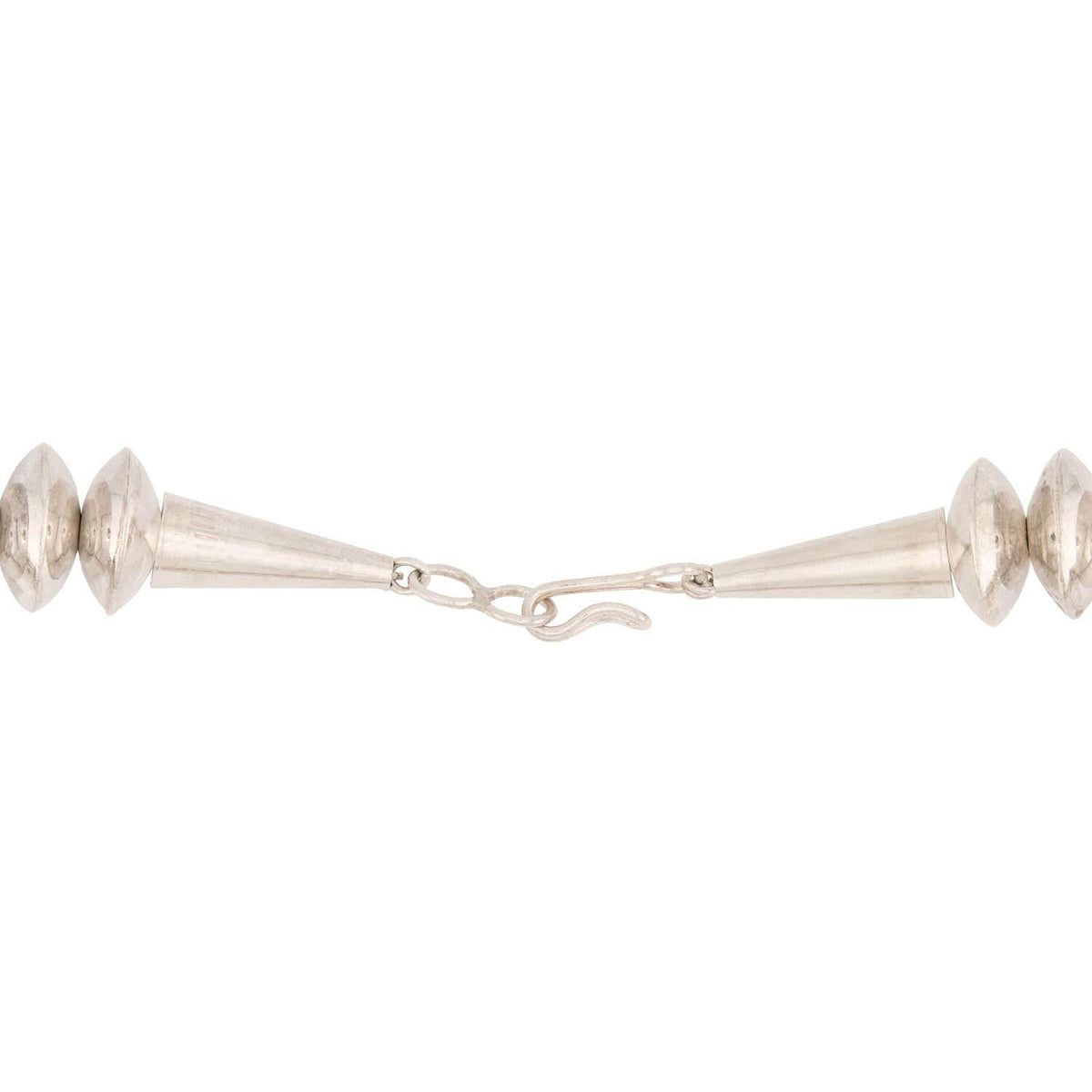 Vintage Native American Sterling Silver Conch Bead Necklace