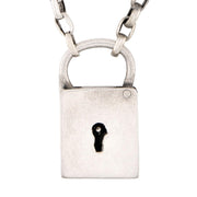 Victorian Sterling Silver Padlock Pendant Necklace
