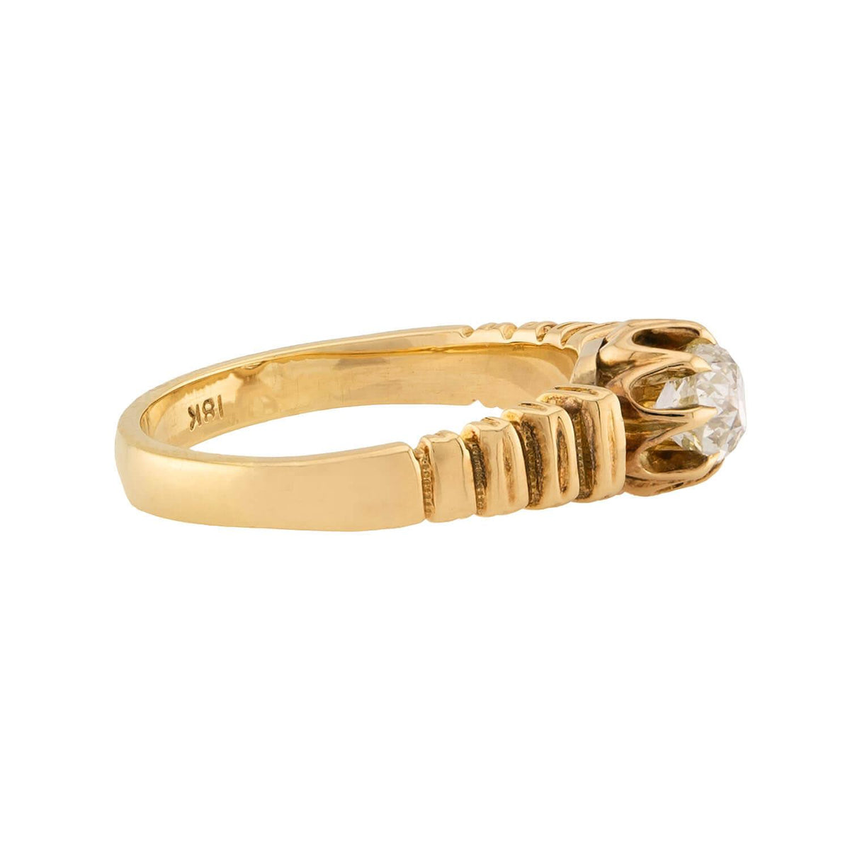Victorian 18k Diamond Engagent Ring .85ct