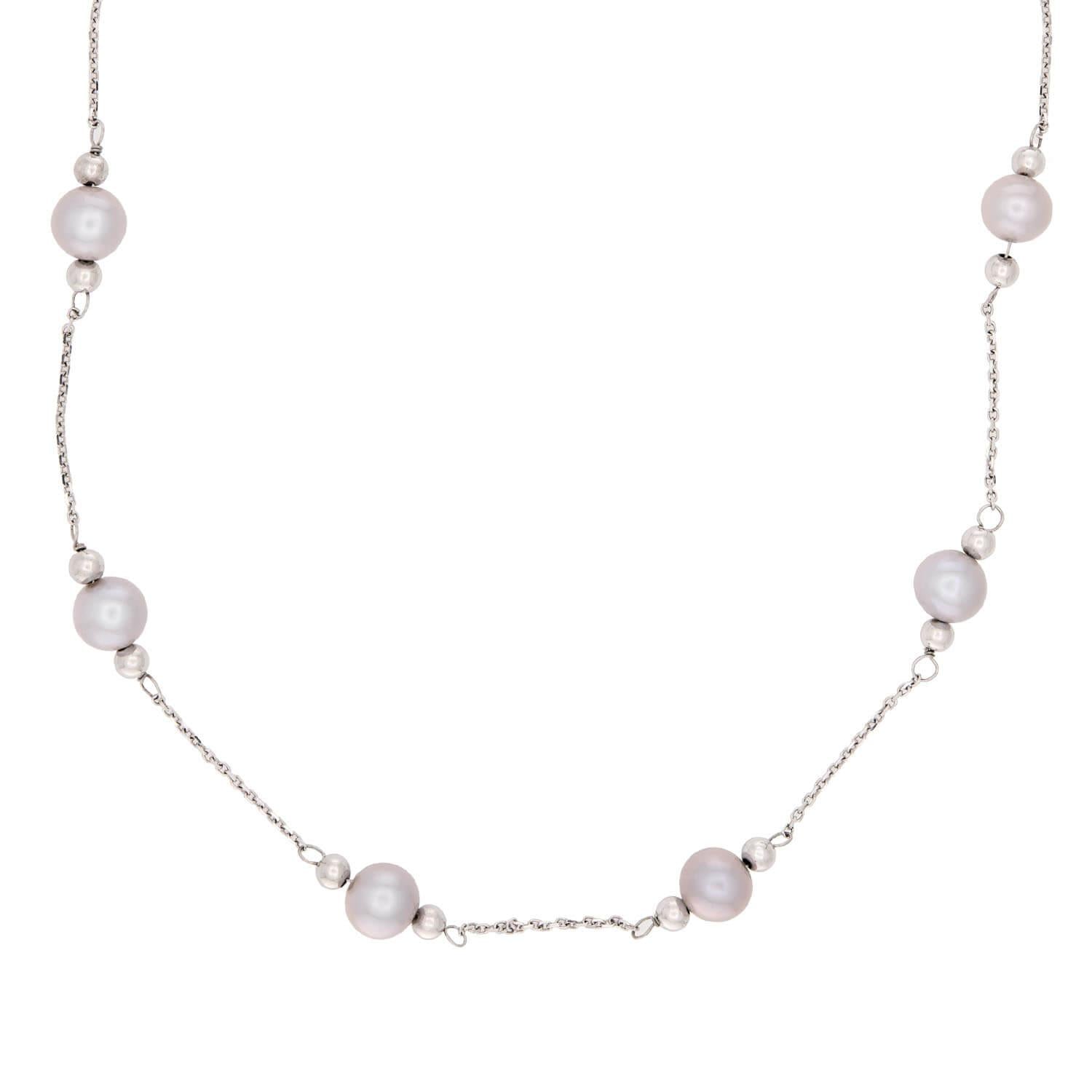 Estate 14k Pearl Chain Necklace