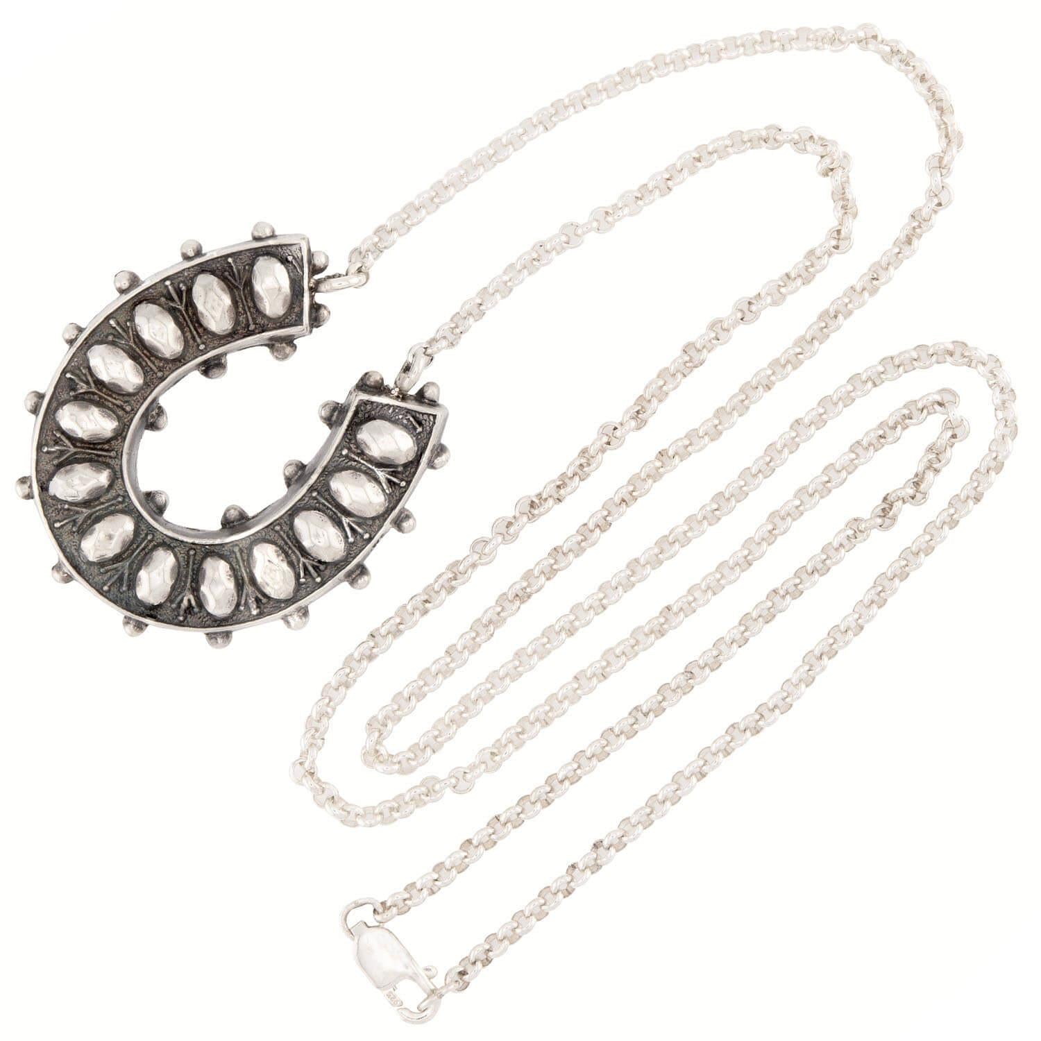 Victorian English Sterling Silver Horseshoe Pendant