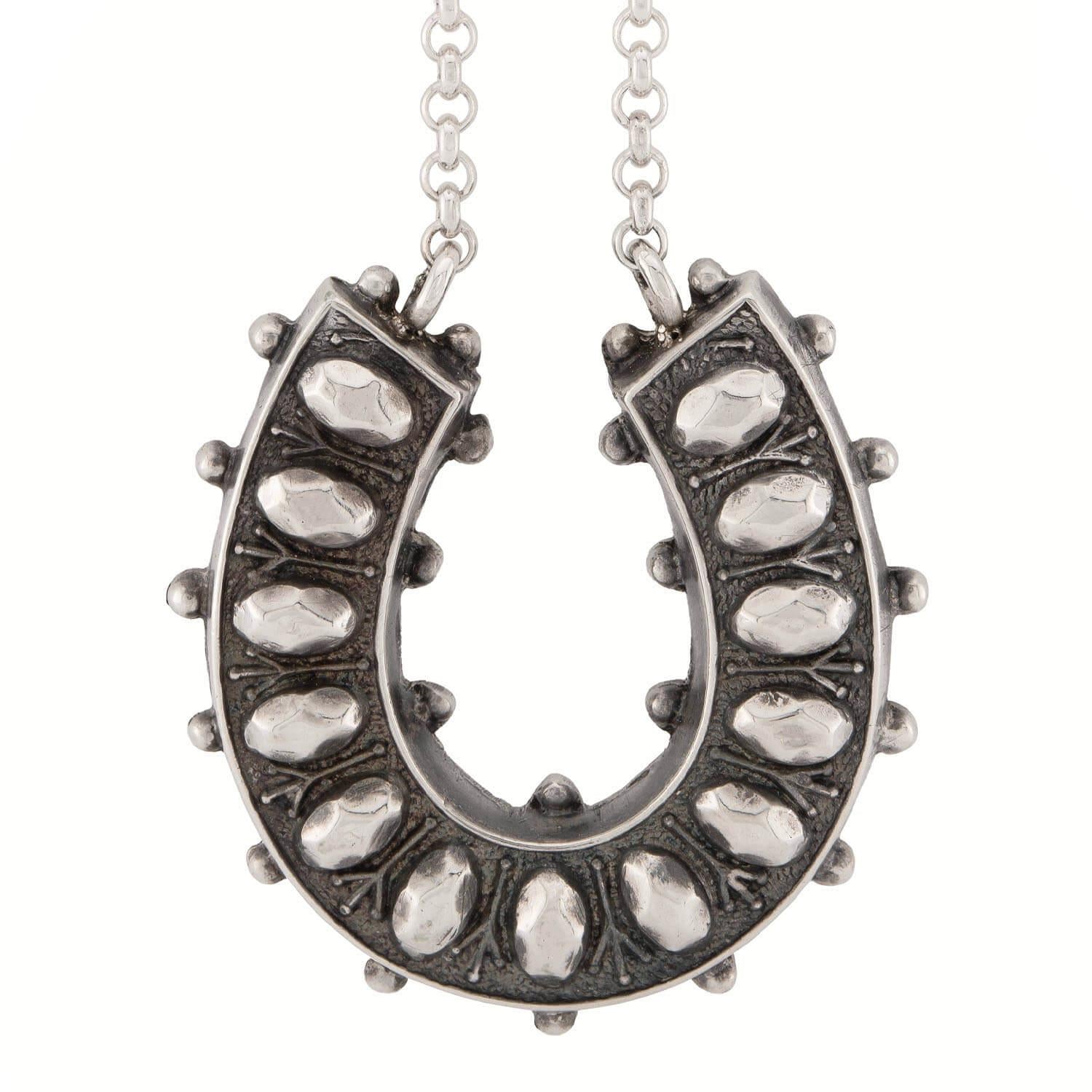 Victorian English Sterling Silver Horseshoe Pendant