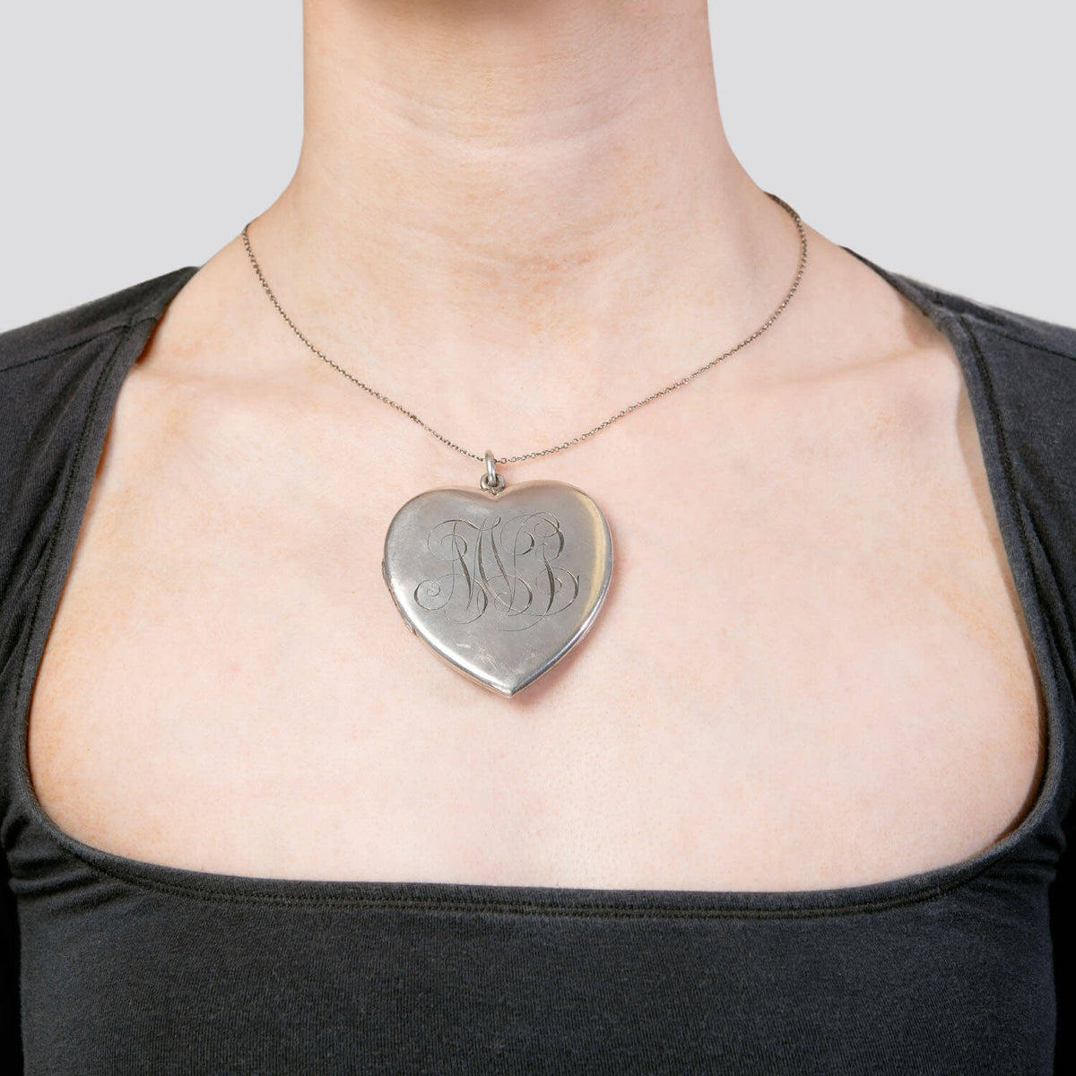 Victorian Sterling Silver Heart-Motif Locket