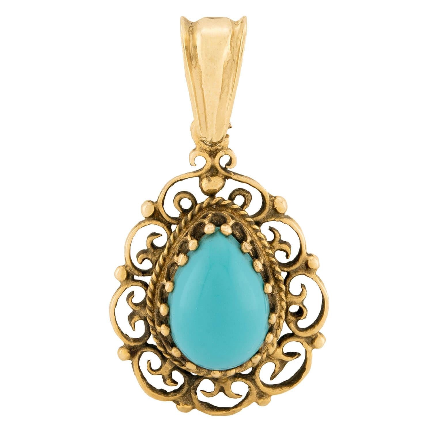 Vintage 14k Turquoise Pendant/Charm