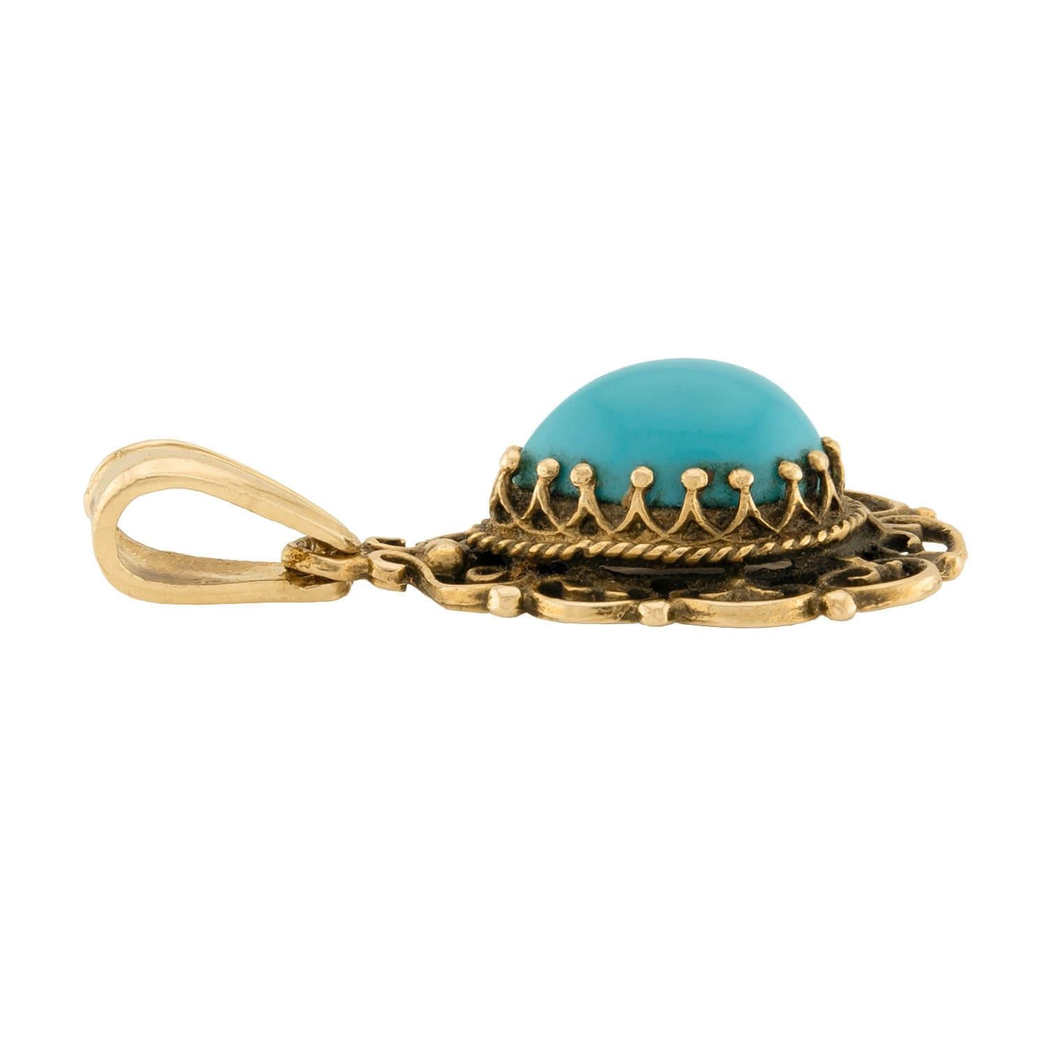 Vintage 14k Turquoise Pendant/Charm