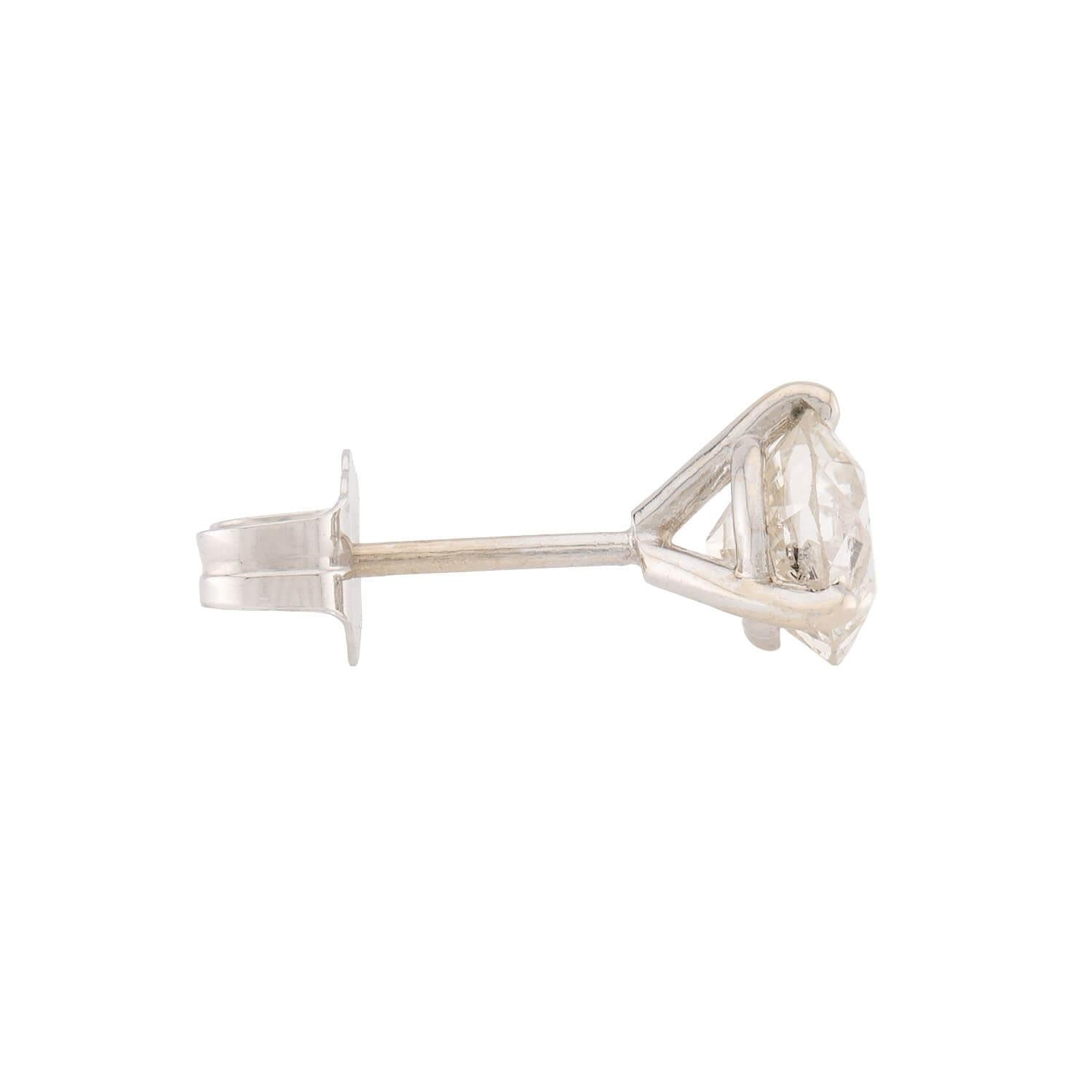 Estate Platinum/14K Diamond Stud Earrings