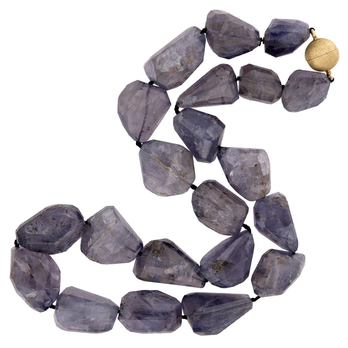 Estate Sterling Silver Gilt Labradorite Bead Necklace