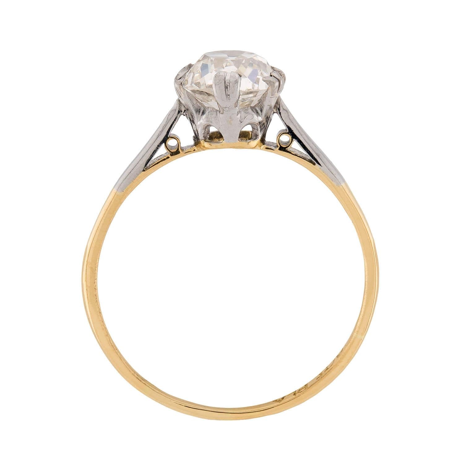 Edwardian 18k/Platinum Diamond Engagement Ring 1.30ct