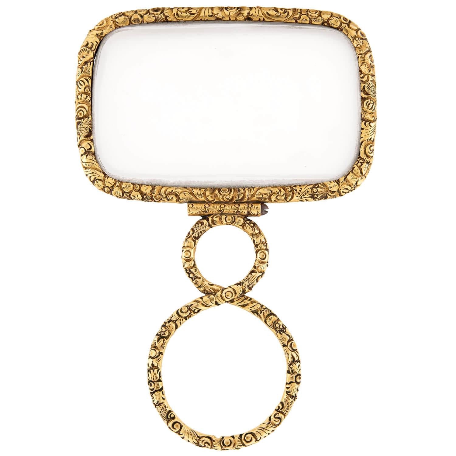 Victorian 14k Repoussé Magnifying Glass