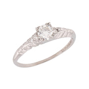Art Deco Platinum Diamond Engagement Ring .35ct