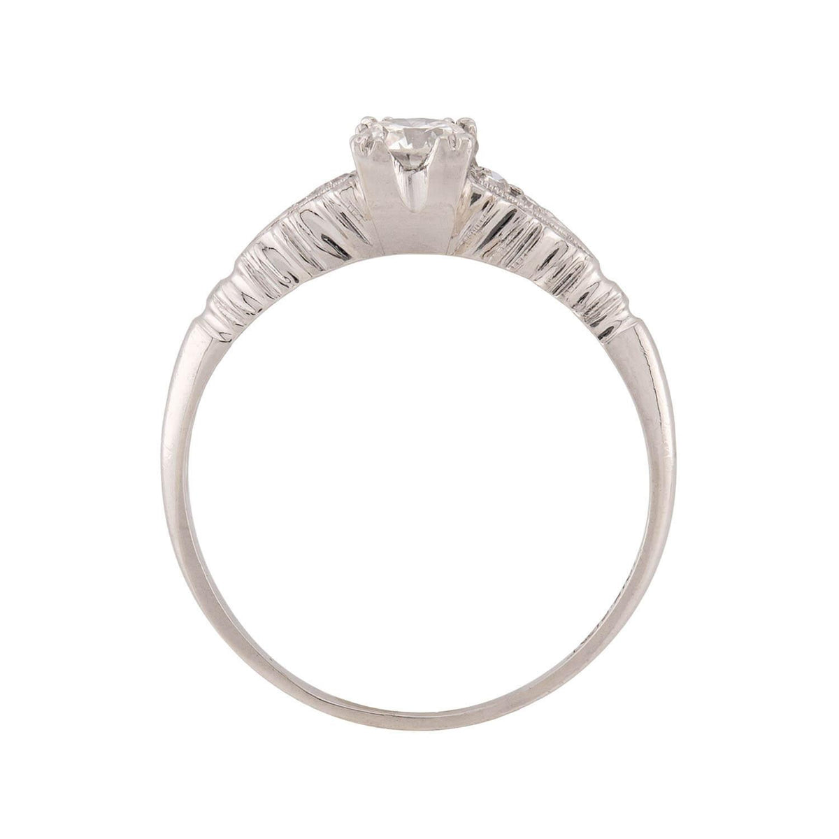 Art Deco Platinum Diamond Engagement Ring .35ct