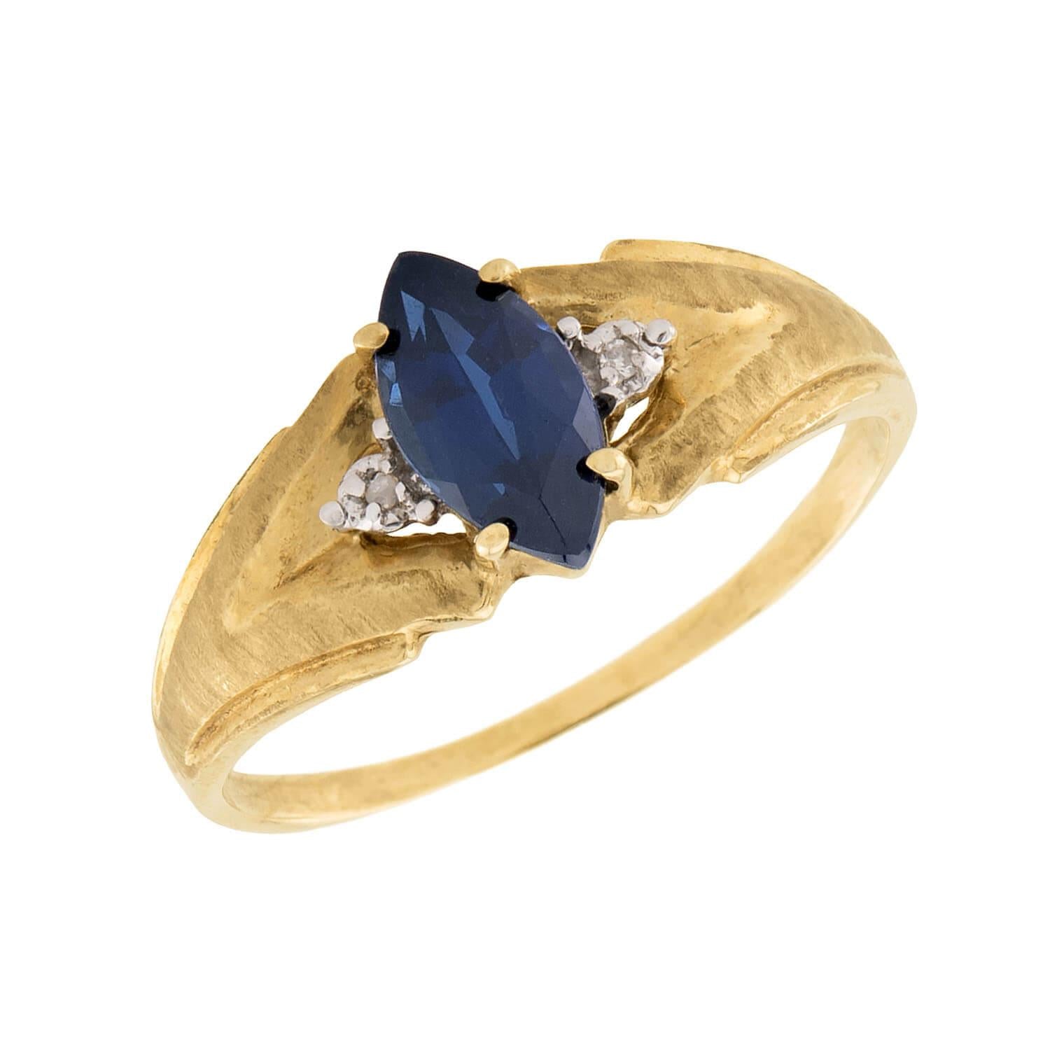 Vintage 10k Sapphire & Diamond Ring