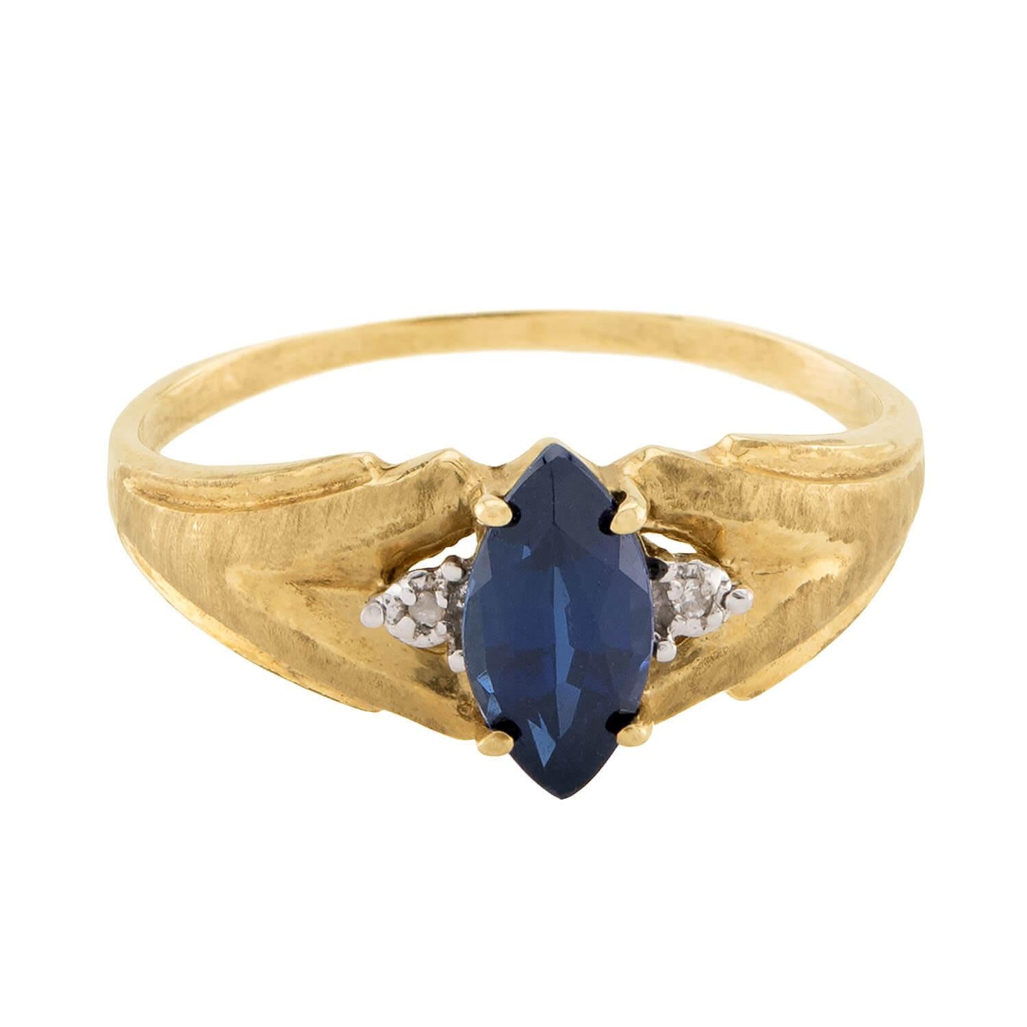 Vintage 10k Sapphire & Diamond Ring
