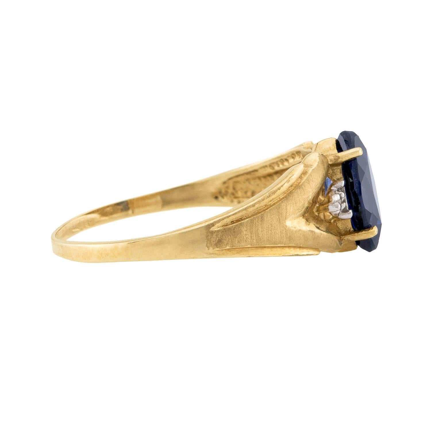 Vintage 10k Sapphire & Diamond Ring
