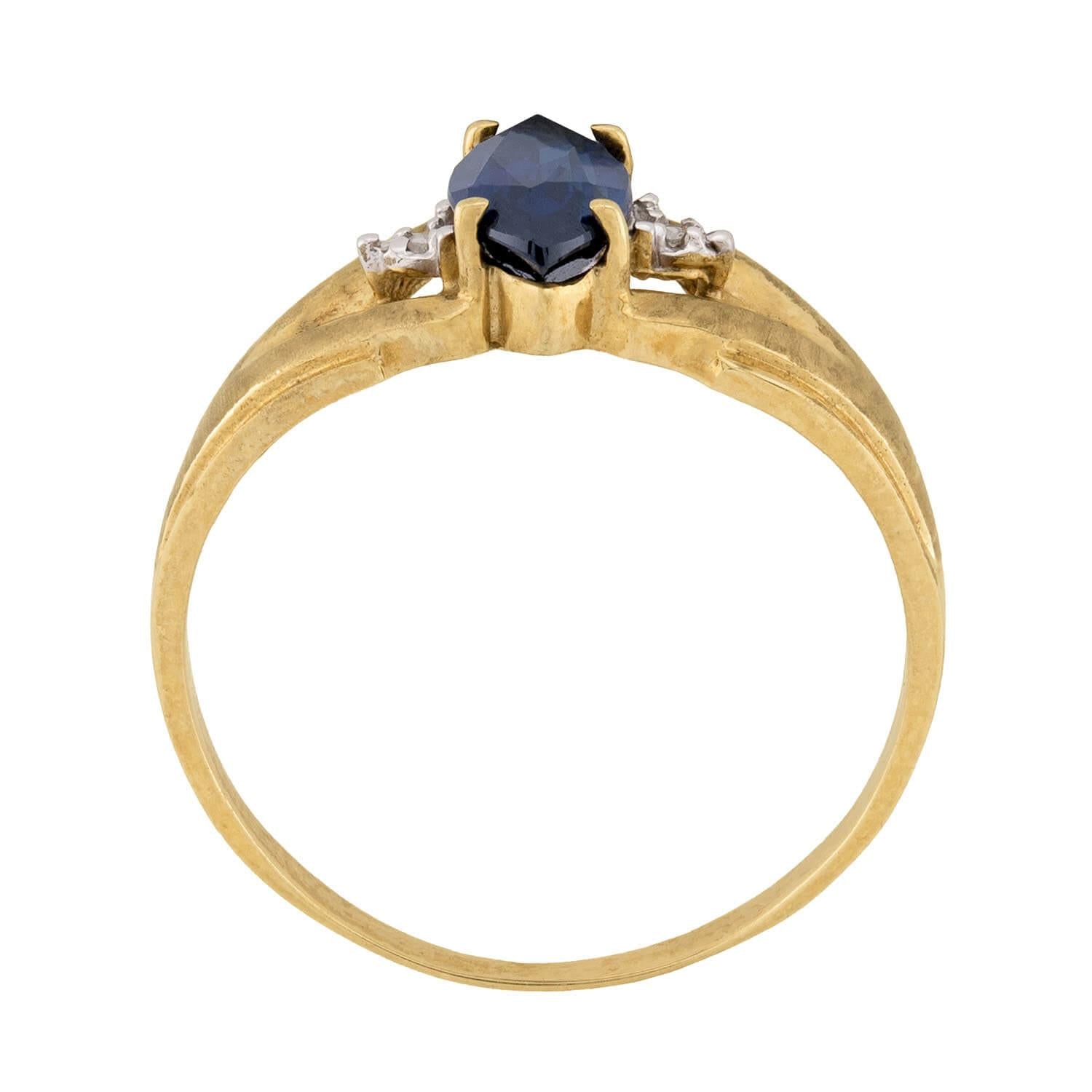 Vintage 10k Sapphire & Diamond Ring