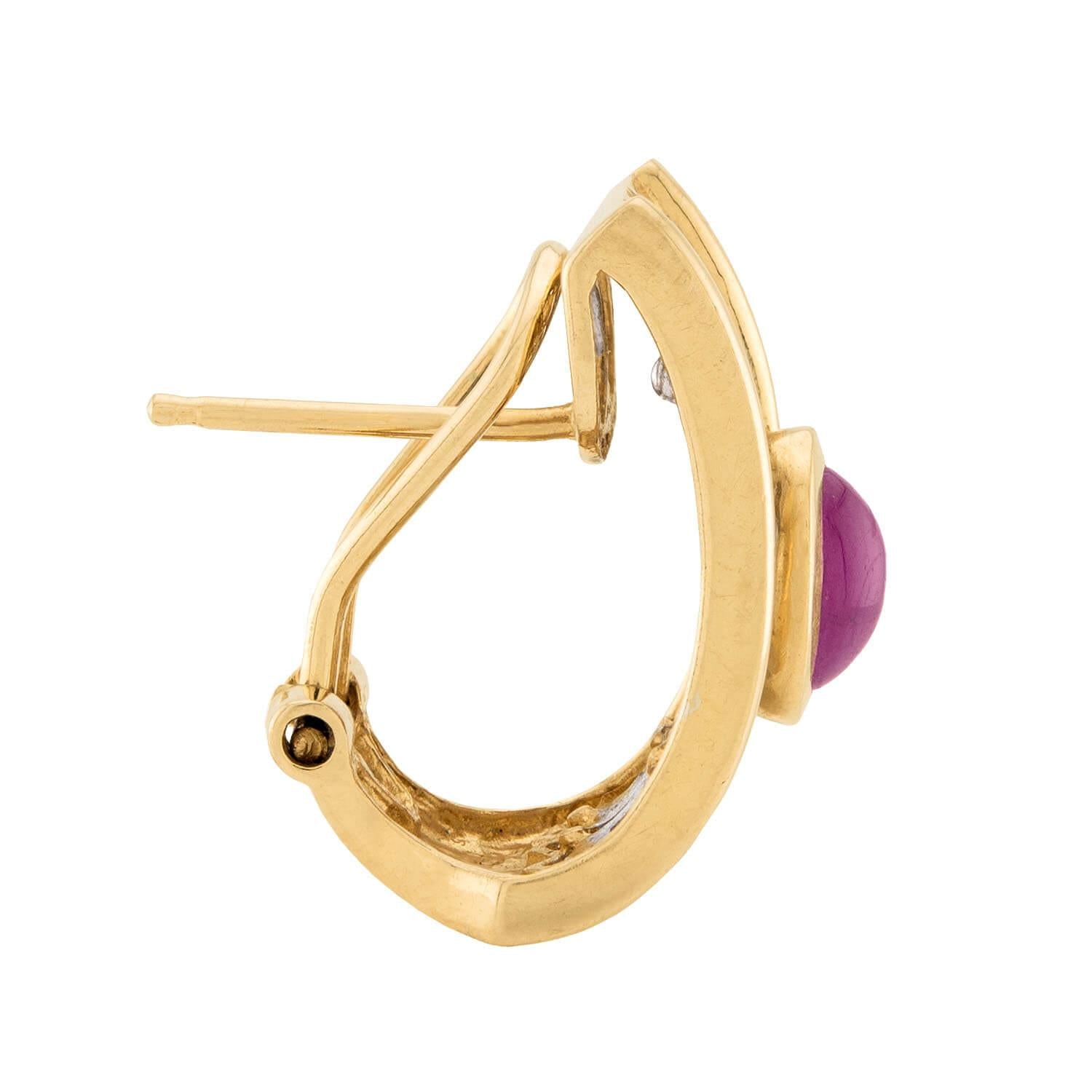 Estate 14k Ruby & Diamond Earrings