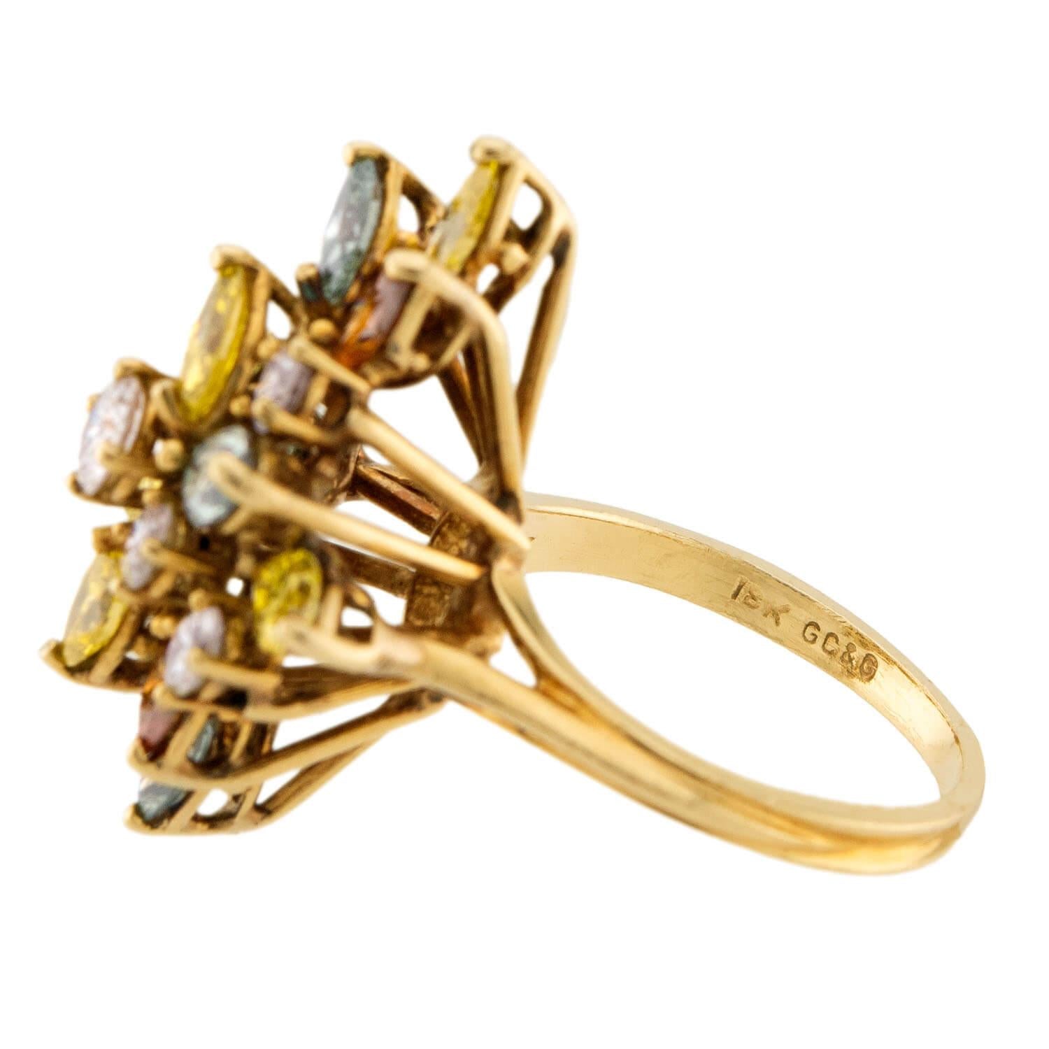 Estate 18k Diamond Cluster Ring