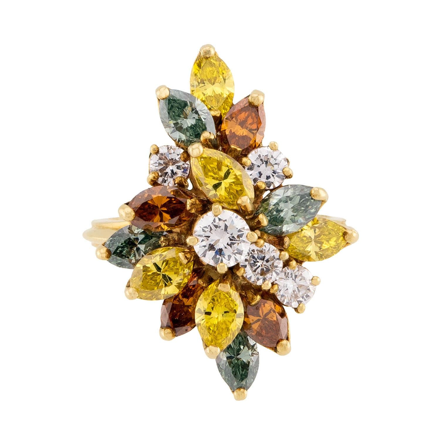 Estate 18k Diamond Cluster Ring
