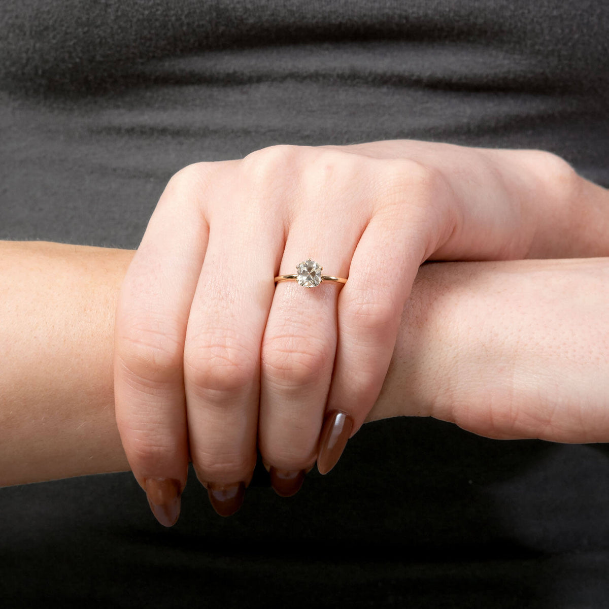 Victorian 14k GIA Diamond Engagement Ring 1.02ct