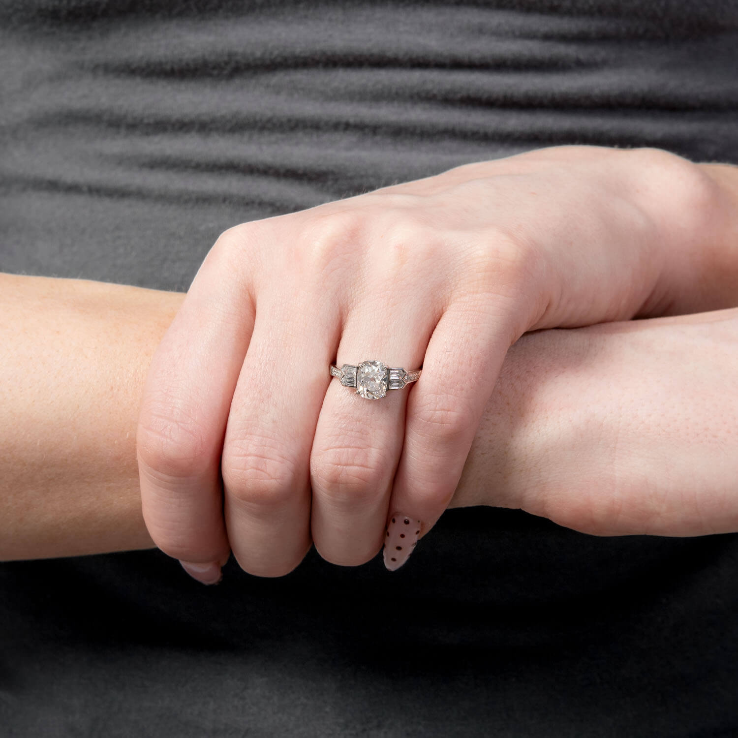 SOPHIA D Estate Platinum GIA Diamond Engagement Ring 1.58ct