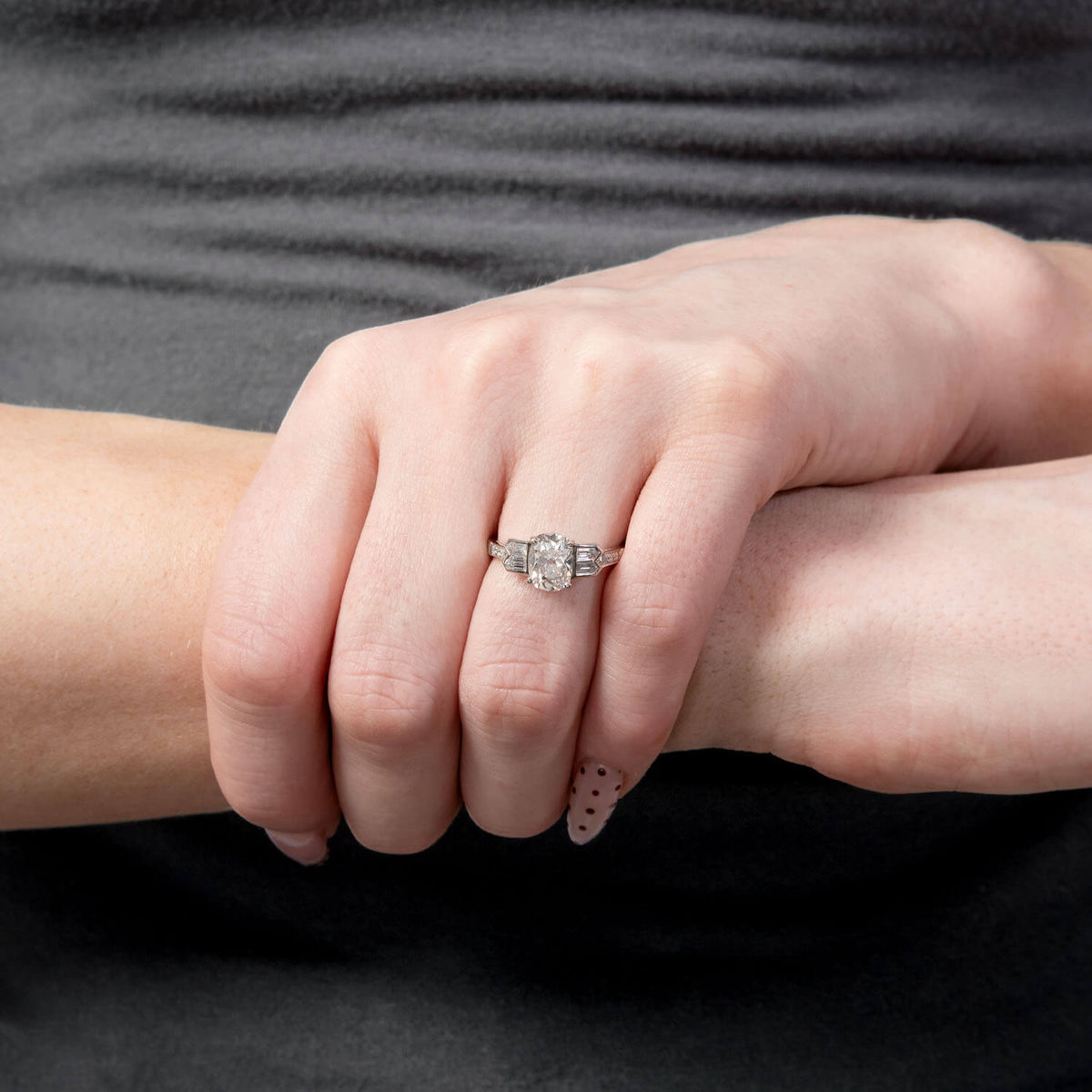 SOPHIA D Estate Platinum GIA Diamond Engagement Ring 1.58ct