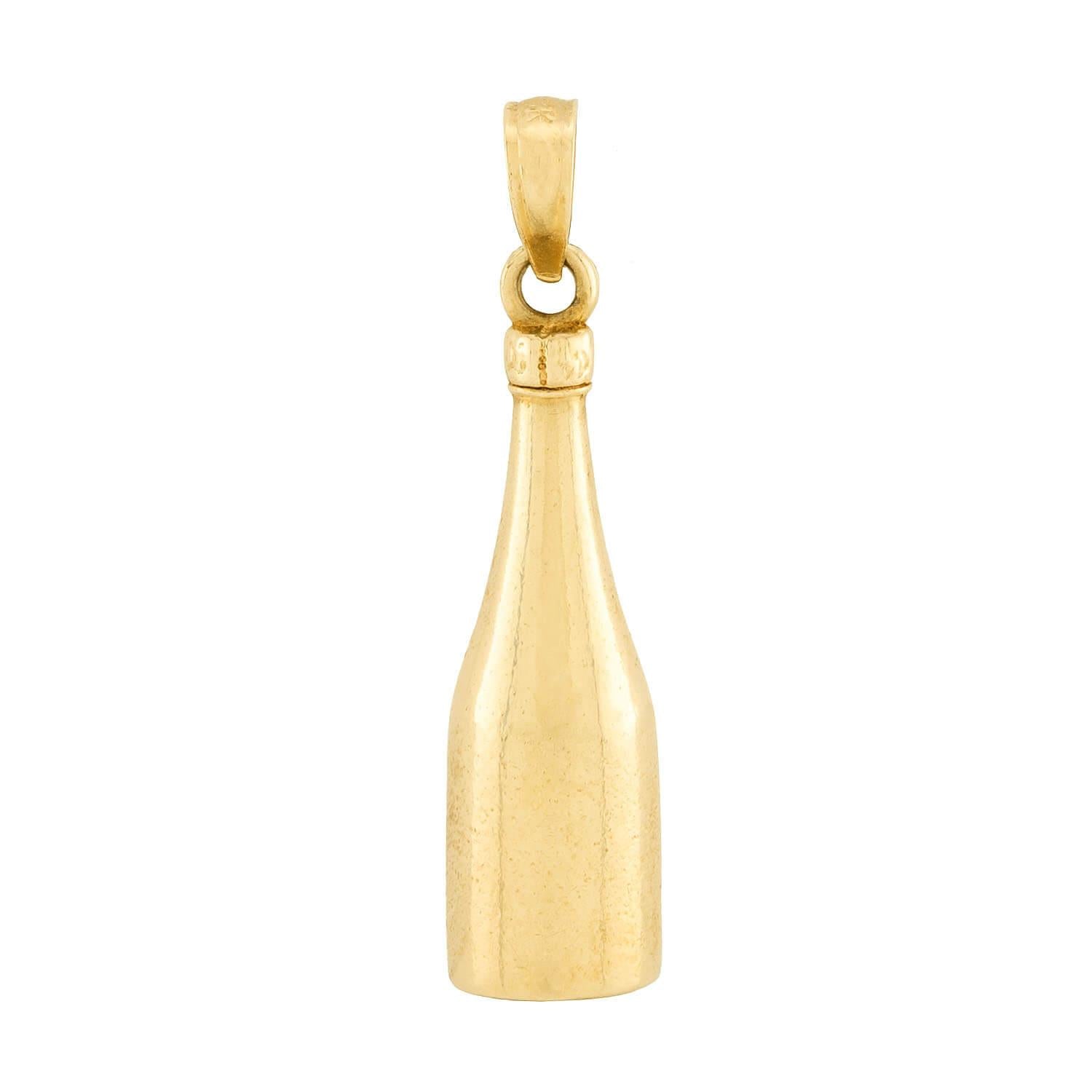 Retro 14k Champagne Bottle Pendant/Charm