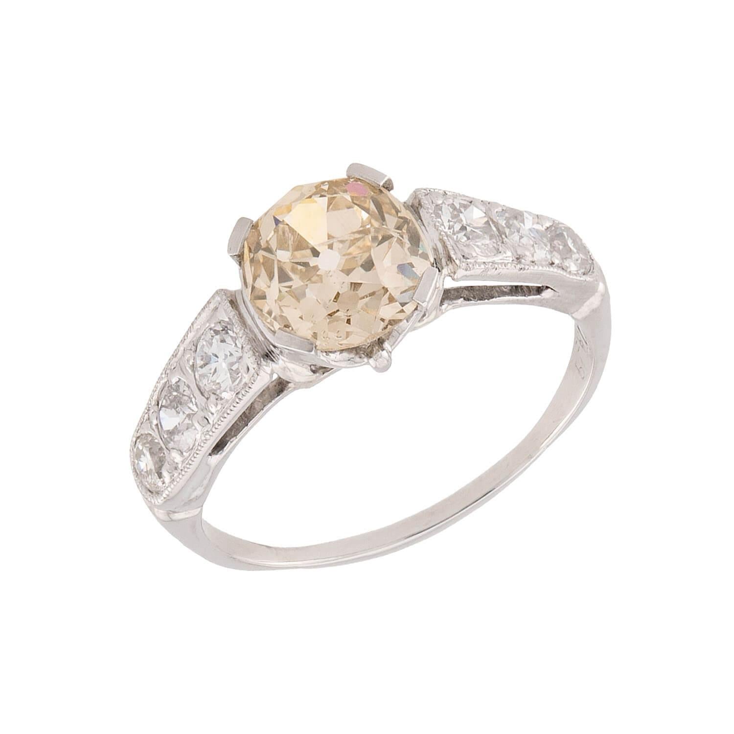 Edwardian Platinum Diamond Engagement Ring 1.70ct