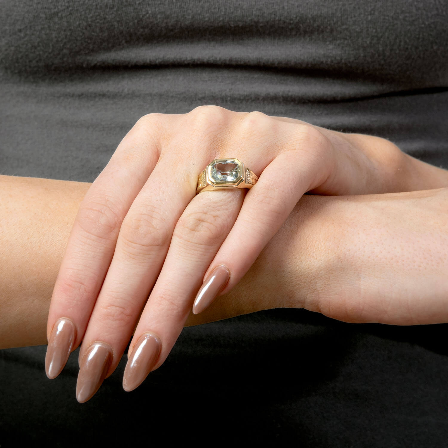 Edwardian 14k Aqua Cocktail Ring